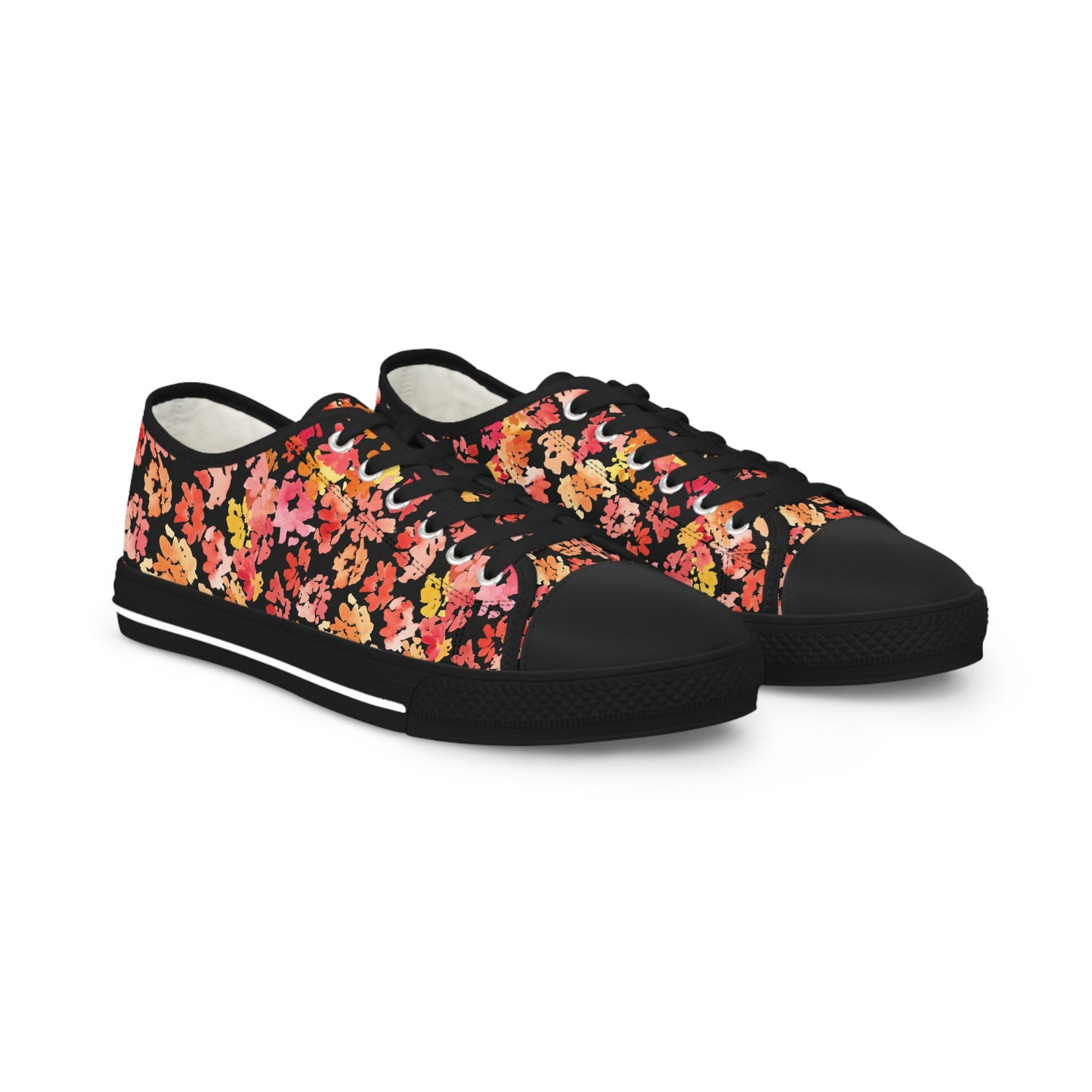 Posy Accent Matching in Black Low Tops – Stylish Shoes for All | Unique Gift Idea - Brooke Zitting, LLC