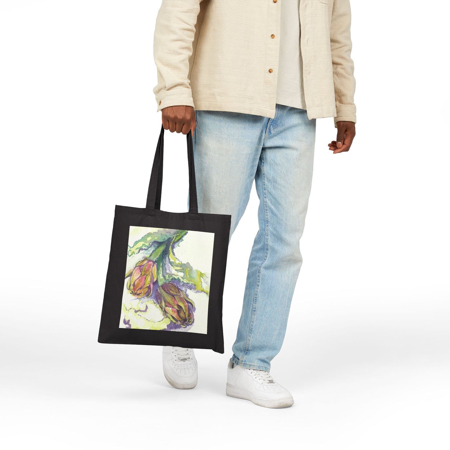 Italian Artichoke Cotton Canvas Tote – Eco-Friendly Beach & Shopping Bag for Ocean Lovers - Brooke Zitting, LLC