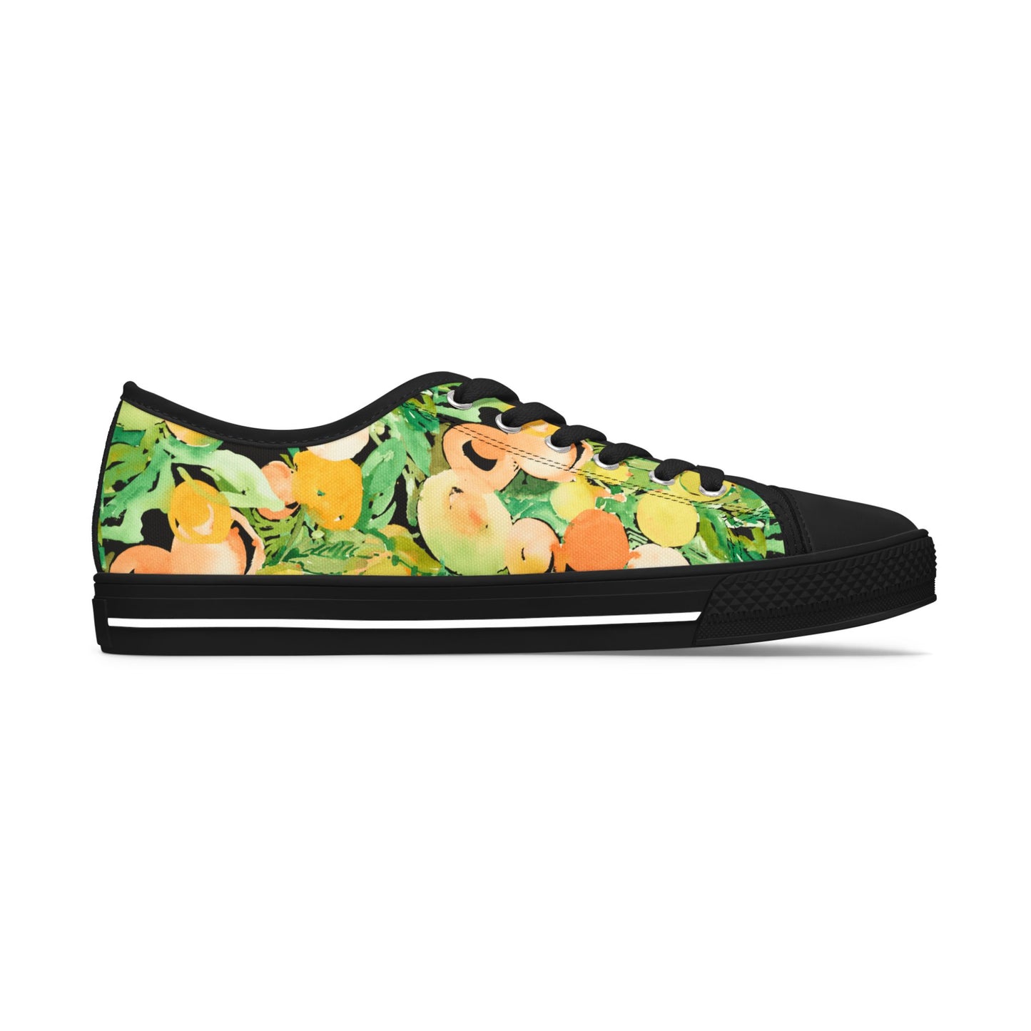 Watercolor Citrus and Peaches Low Top Sneakers – Stylish Shoes for All | Unique Gift Idea - Brooke Zitting, LLC
