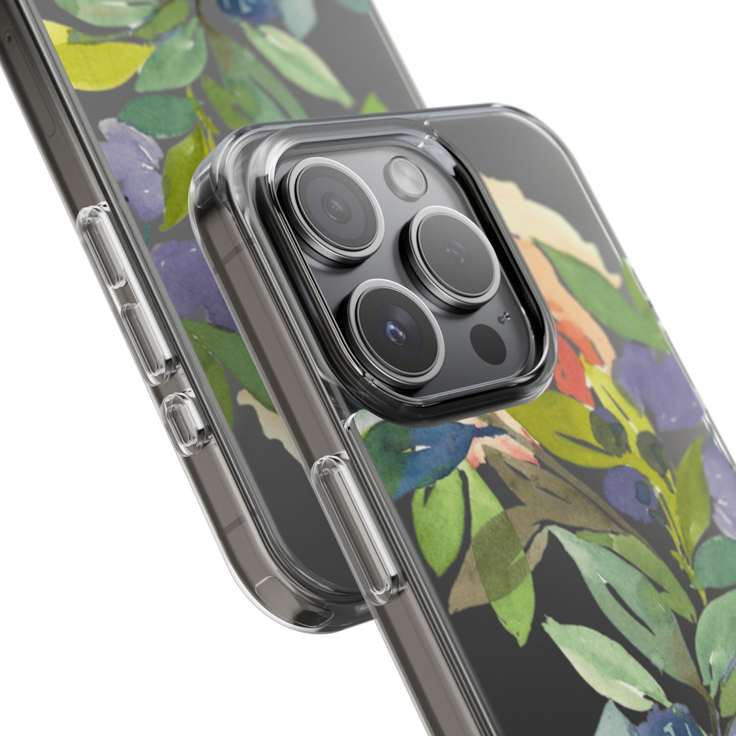 Watercolor Floral Blooms Wreath Clear Phone Case Design - Brooke Zitting, LLC