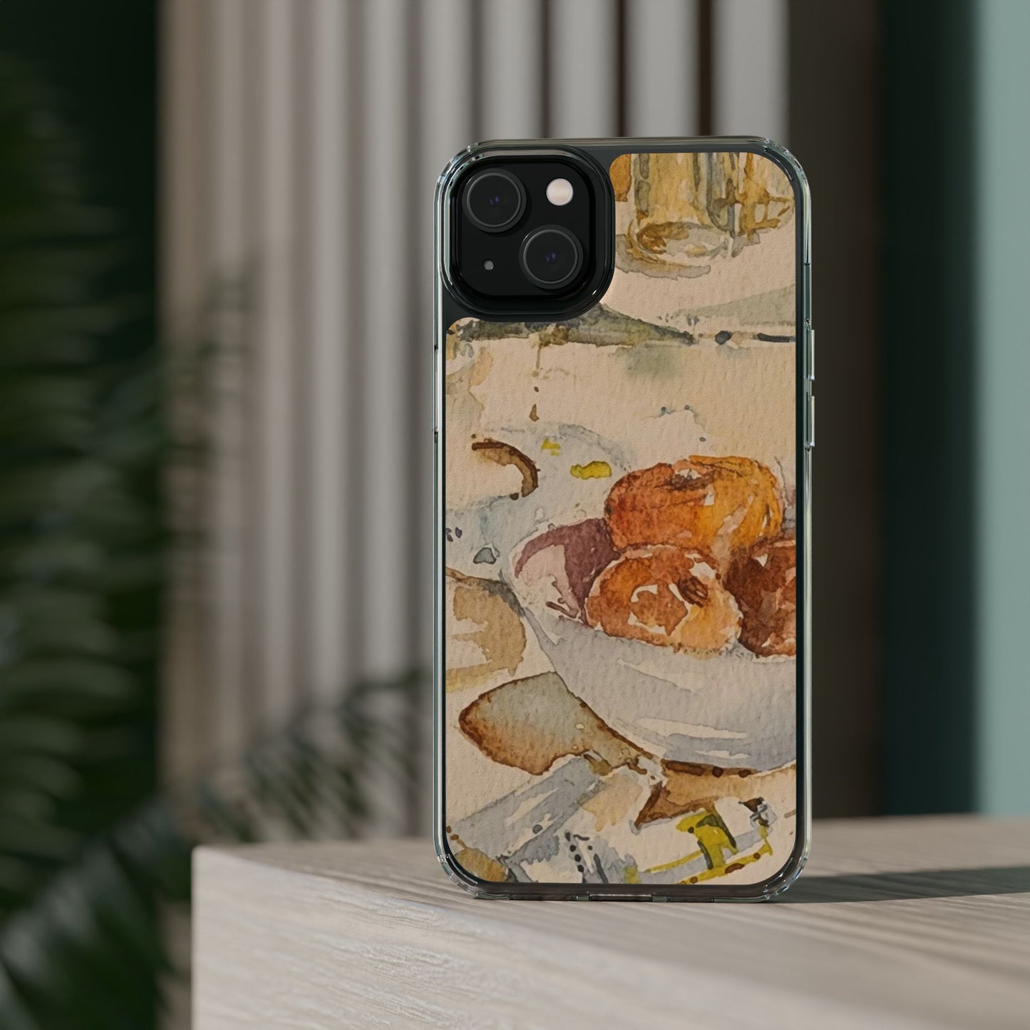 Watercolor Artist's Table Clear Phone Case - Brooke Zitting, LLC