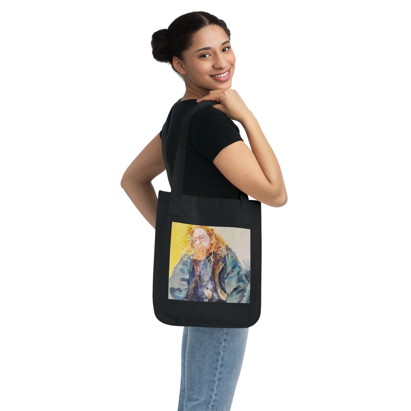 Soulshine Watercolor Design Organic Canvas Tote – Eco-Friendly, Watercolor Fine Art, Reusable Bag for Art Lovers - Brooke Zitting, LLC