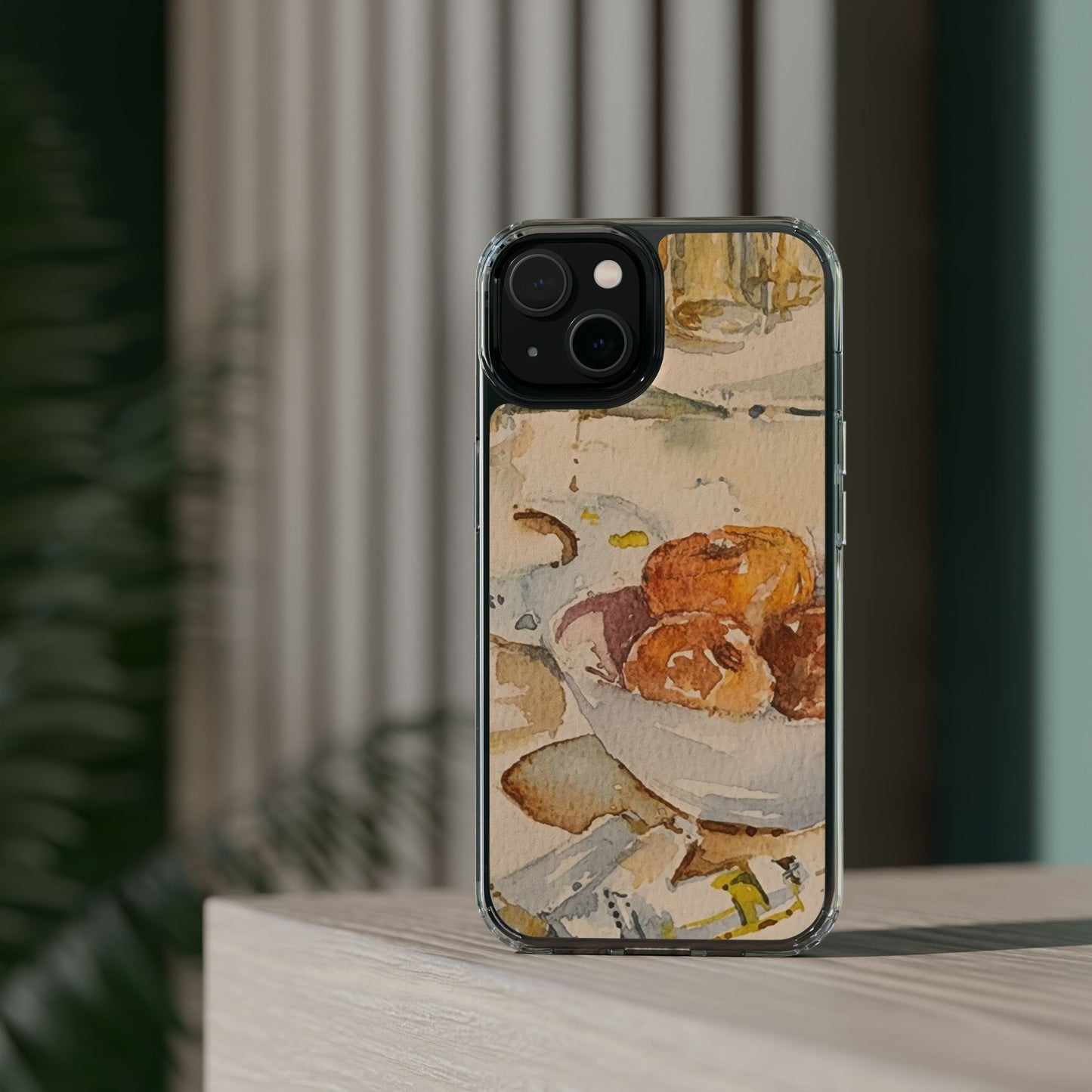 Watercolor Artist's Table Clear Phone Case - Brooke Zitting, LLC