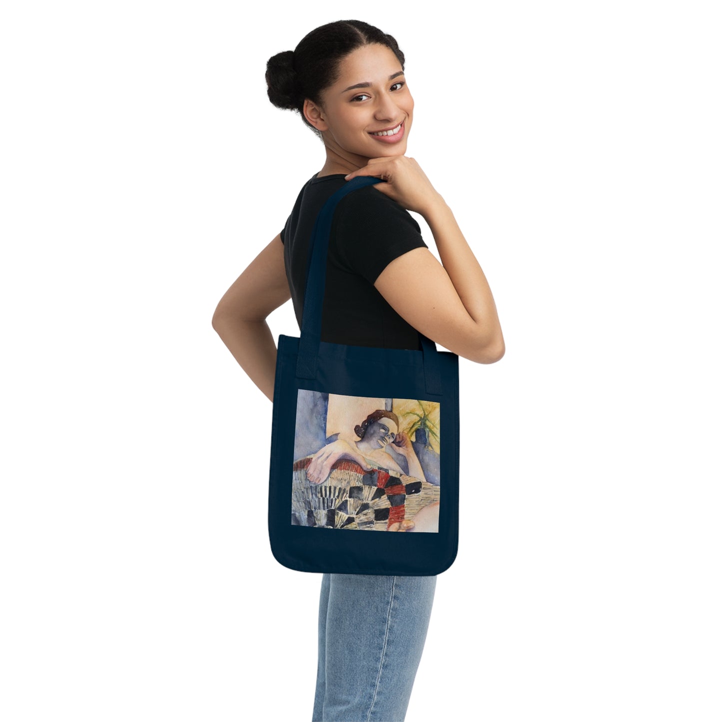 Sunroom Repose Watercolor Design Organic Canvas Tote – Eco-Friendly, Watercolor Fine Art, Reusable Bag for Art Lovers - Brooke Zitting, LLC