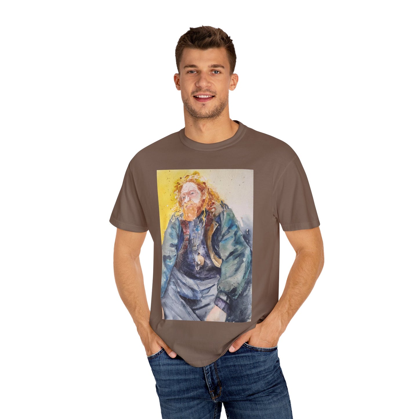 Artistic Unisex Garment-Dyed T-shirt, Vibrant Watercolor Design, Casual Wear, Artist Gift, Custom T-shirt