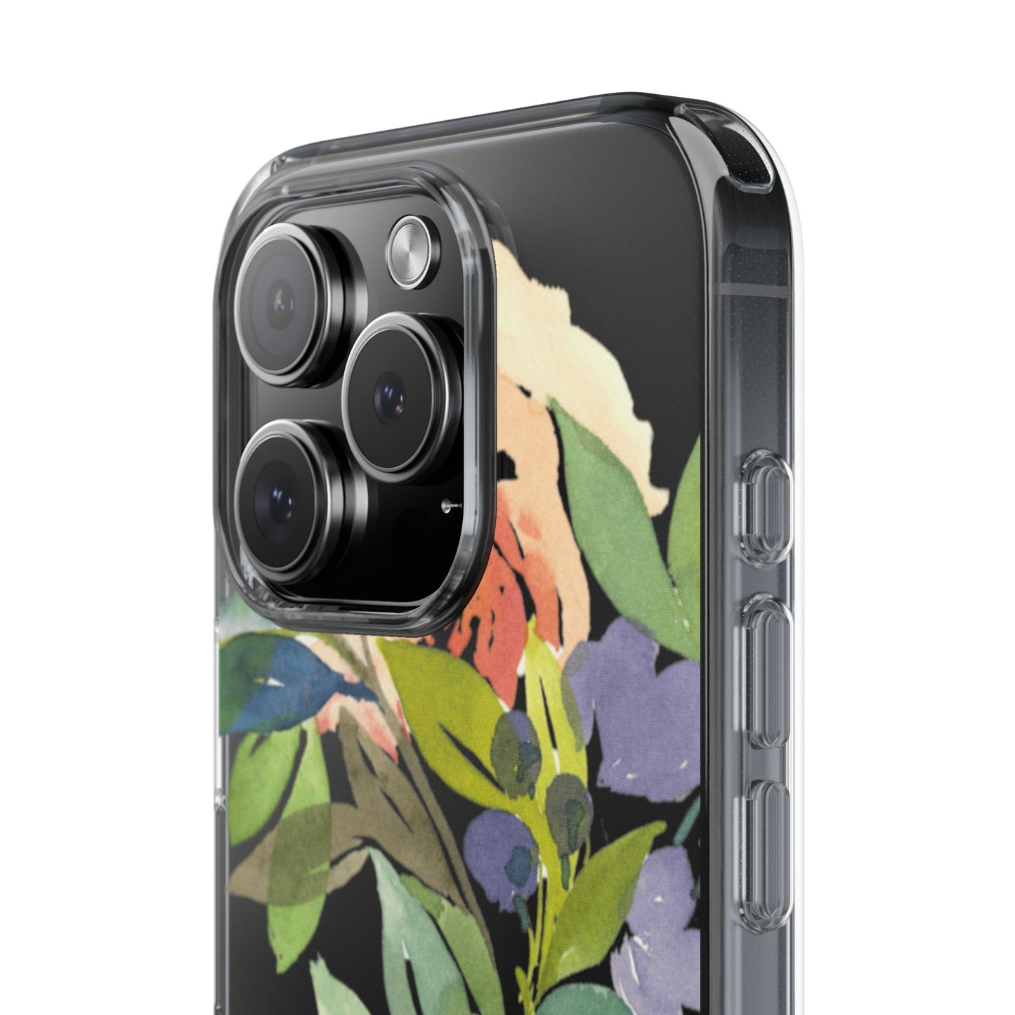 Watercolor Floral Blooms Wreath Clear Phone Case Design - Brooke Zitting, LLC