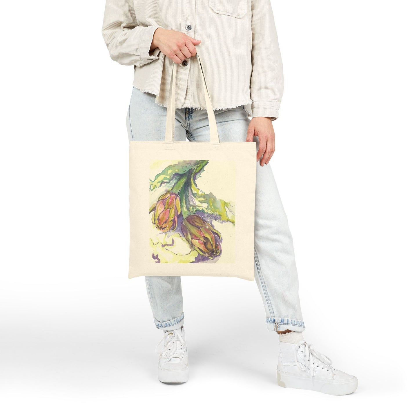 Italian Artichoke Cotton Canvas Tote – Eco-Friendly Beach & Shopping Bag for Ocean Lovers - Brooke Zitting, LLC