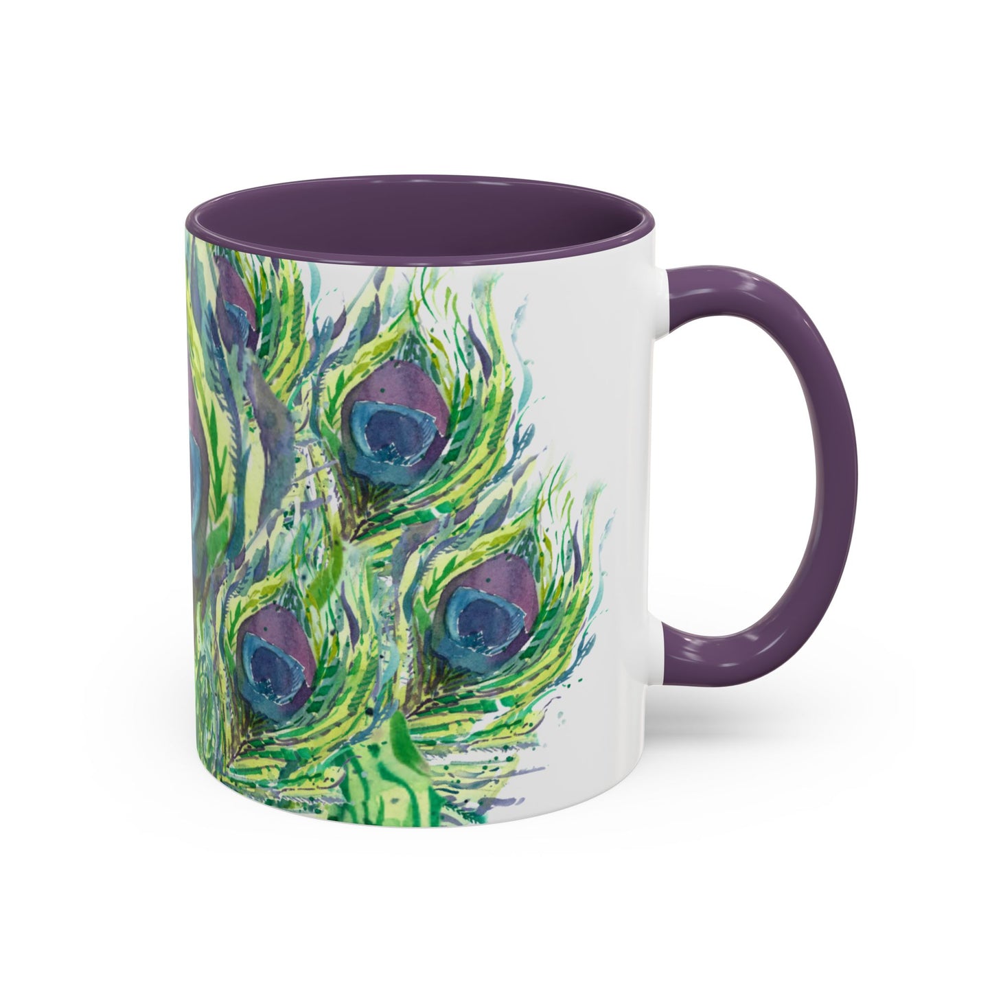 Colorful Peacock Feathers Mug Print (11oz, 15oz) - Brooke Zitting, LLC