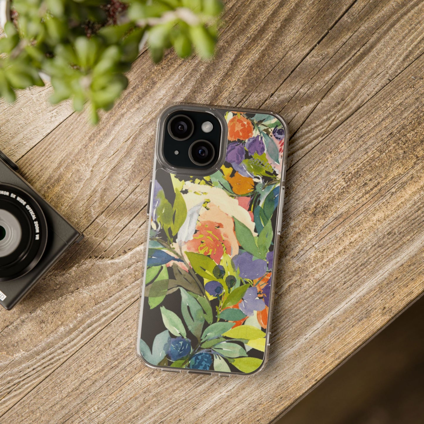 Clear Phone Case with Floral Blooms Design - Brooke Zitting, LLC