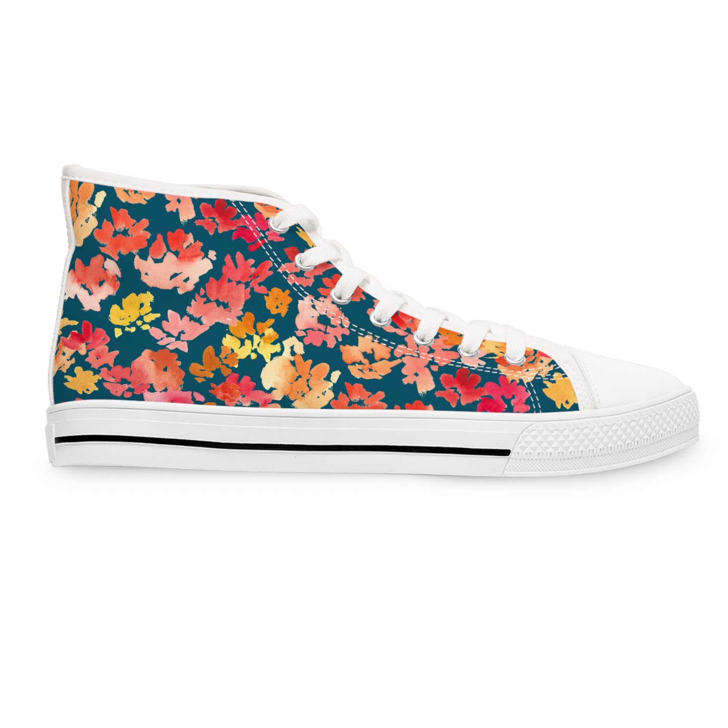 Bold Posy High Top Sneakers with Floral Design – Stylish Shoes for All | Unique Gift Idea - Brooke Zitting, LLC