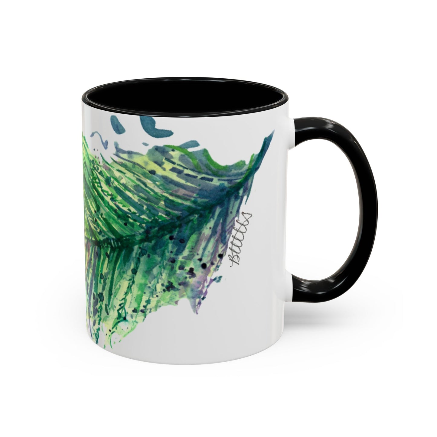 Light as a Feather Peacock Feather Accent Coffee Mug (11, 15oz) - Brooke Zitting, LLC