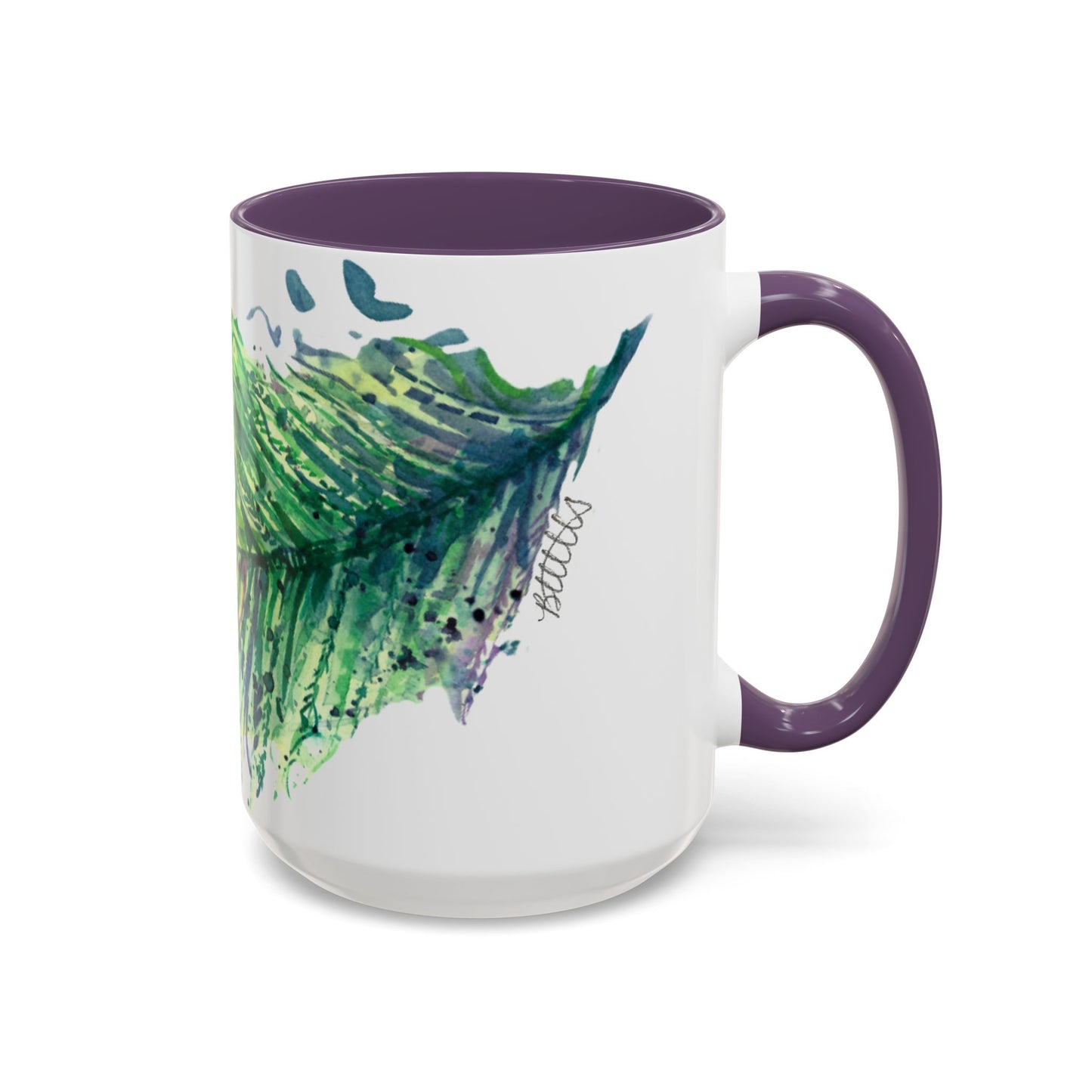 Light as a Feather Peacock Feather Accent Coffee Mug (11, 15oz) - Brooke Zitting, LLC
