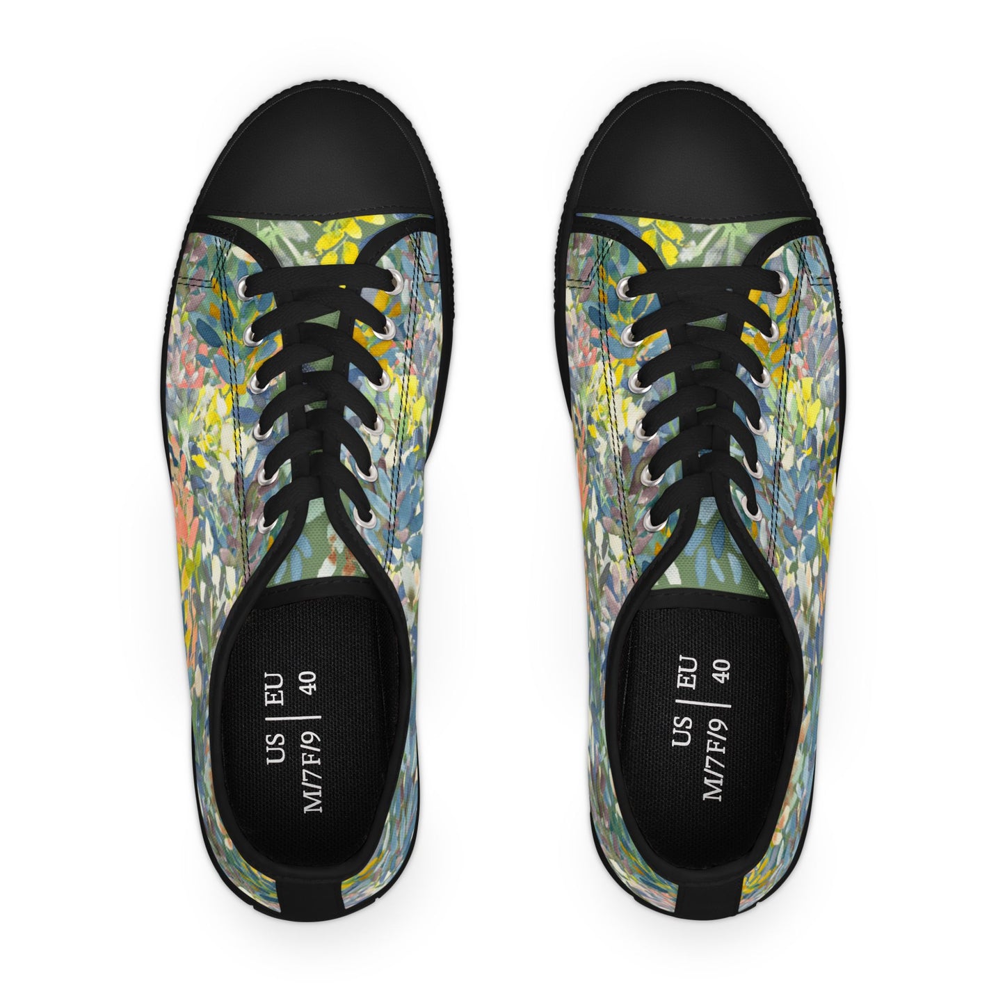 Watercolor Petal Parade with Accent Low Top Sneakers – Stylish Shoes for All | Unique Gift Idea - Brooke Zitting, LLC