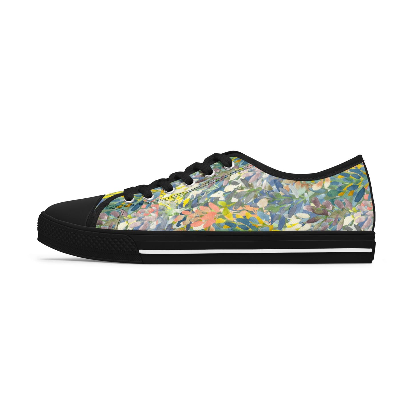 Watercolor Petal Parade with Accent Low Top Sneakers – Stylish Shoes for All | Unique Gift Idea - Brooke Zitting, LLC