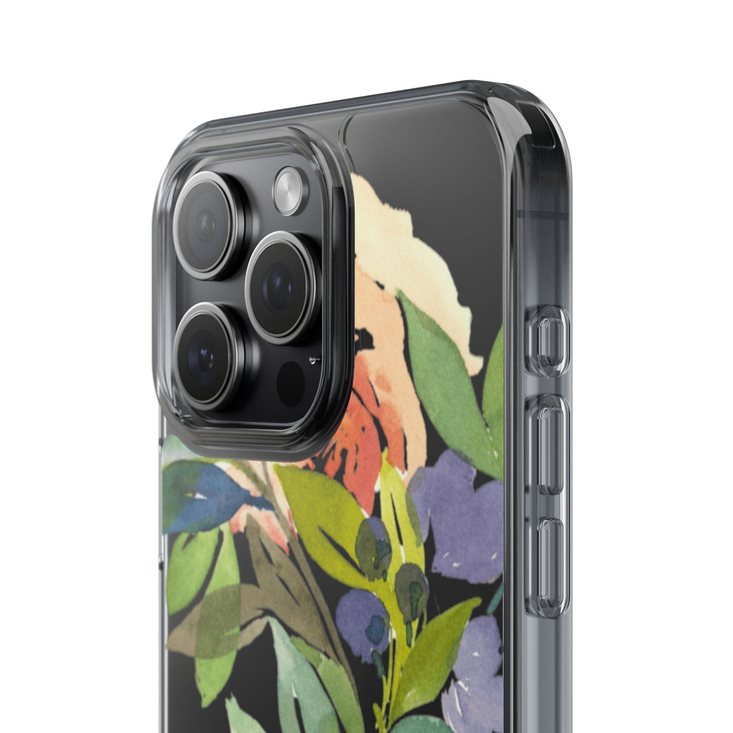 Watercolor Floral Blooms Wreath Clear Phone Case Design - Brooke Zitting, LLC