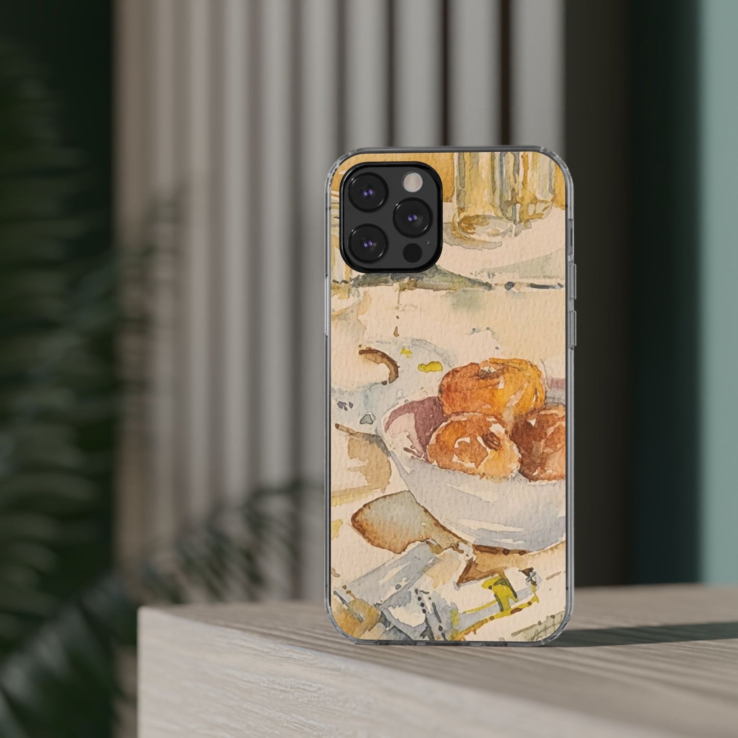 Watercolor Artist's Table Clear Phone Case - Brooke Zitting, LLC