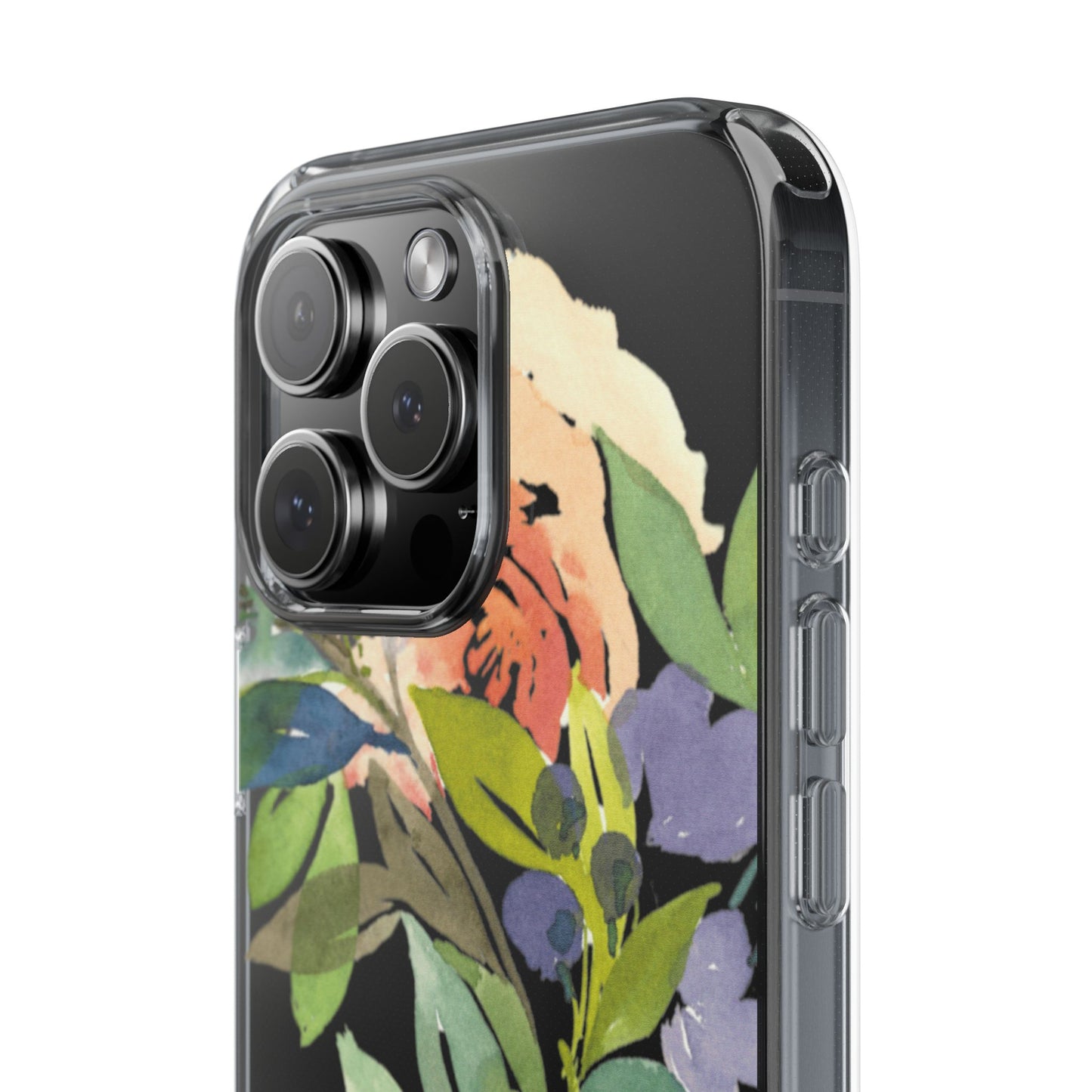Watercolor Floral Blooms Wreath Clear Phone Case Design - Brooke Zitting, LLC