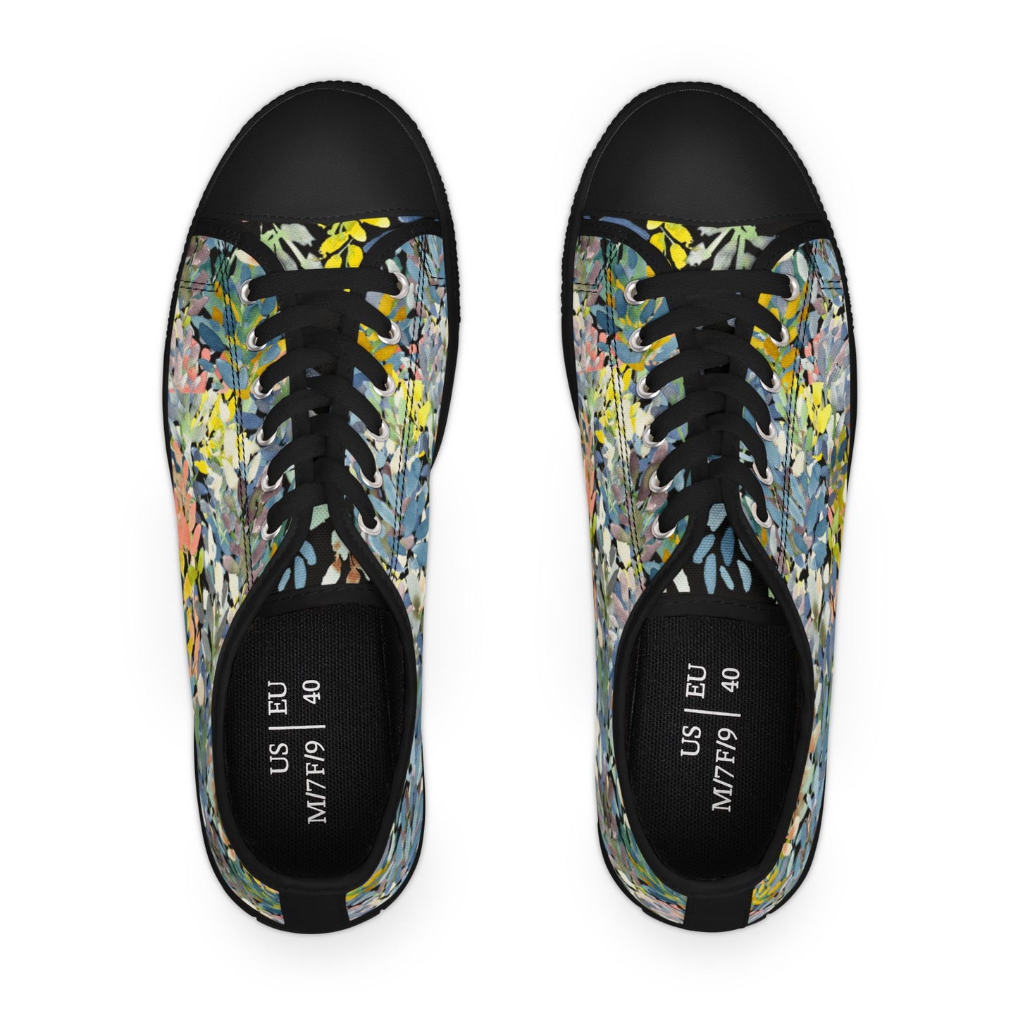 Watercolor Eye-Catching Petal Parade Accent Low Top Sneakers – Stylish Shoes for All | Unique Gift Idea - Brooke Zitting, LLC