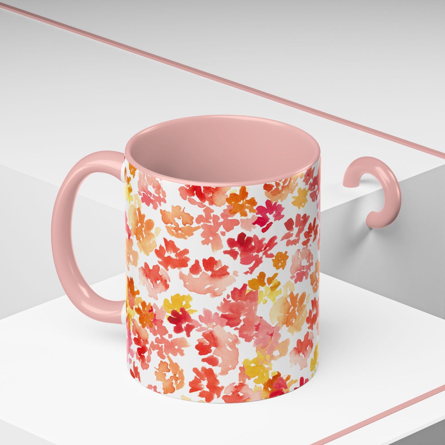 Posy Coffee Mug - Warm Floral Design (11oz, 15oz) - Brooke Zitting, LLC
