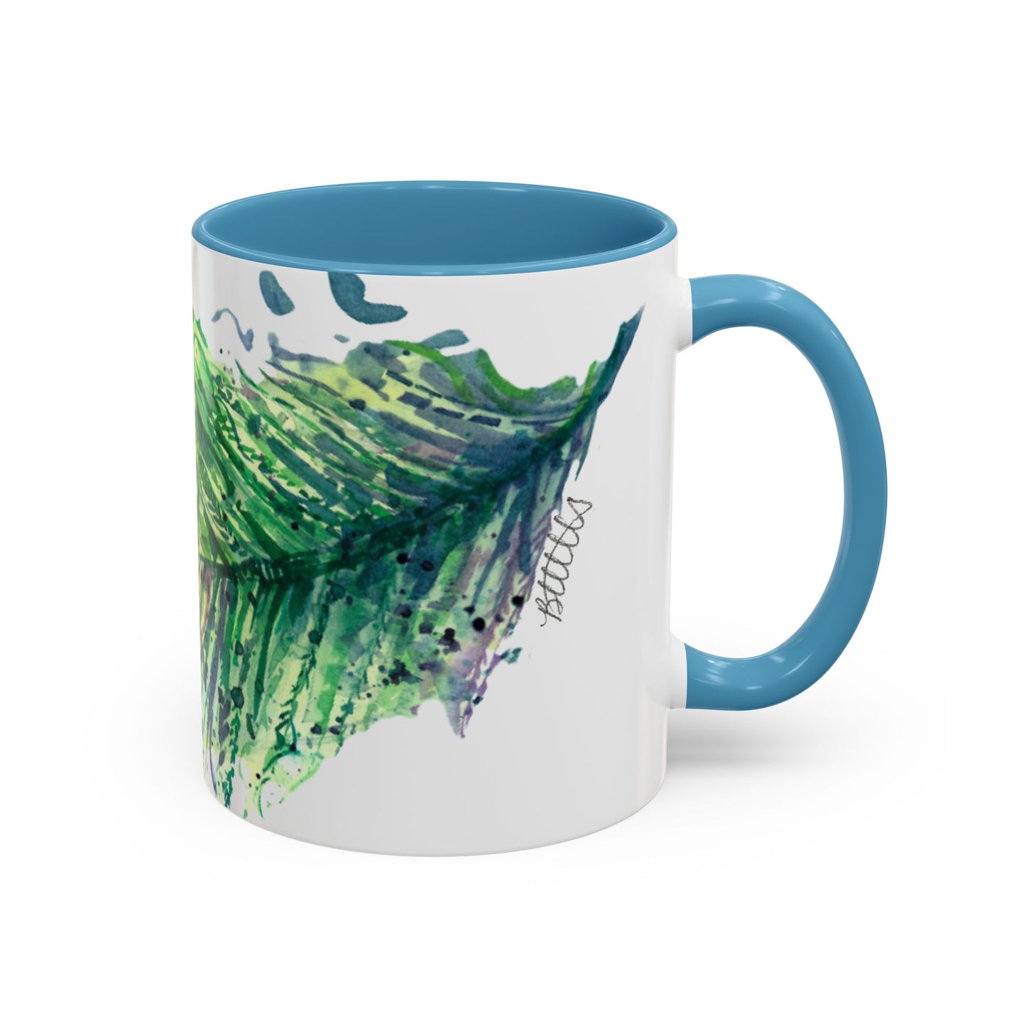 Light as a Feather Peacock Feather Accent Coffee Mug (11, 15oz) - Brooke Zitting, LLC