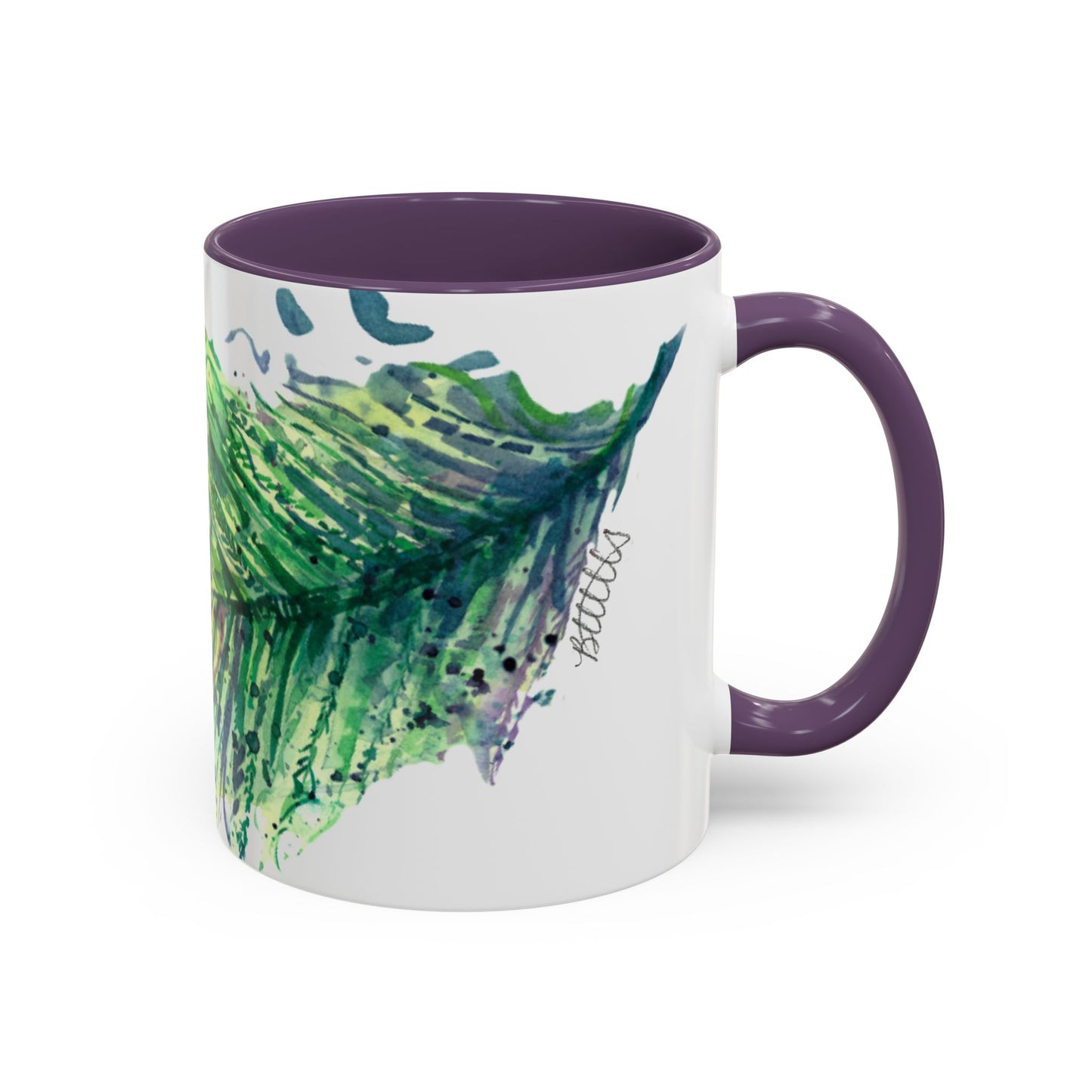 Light as a Feather Peacock Feather Accent Coffee Mug (11, 15oz) - Brooke Zitting, LLC
