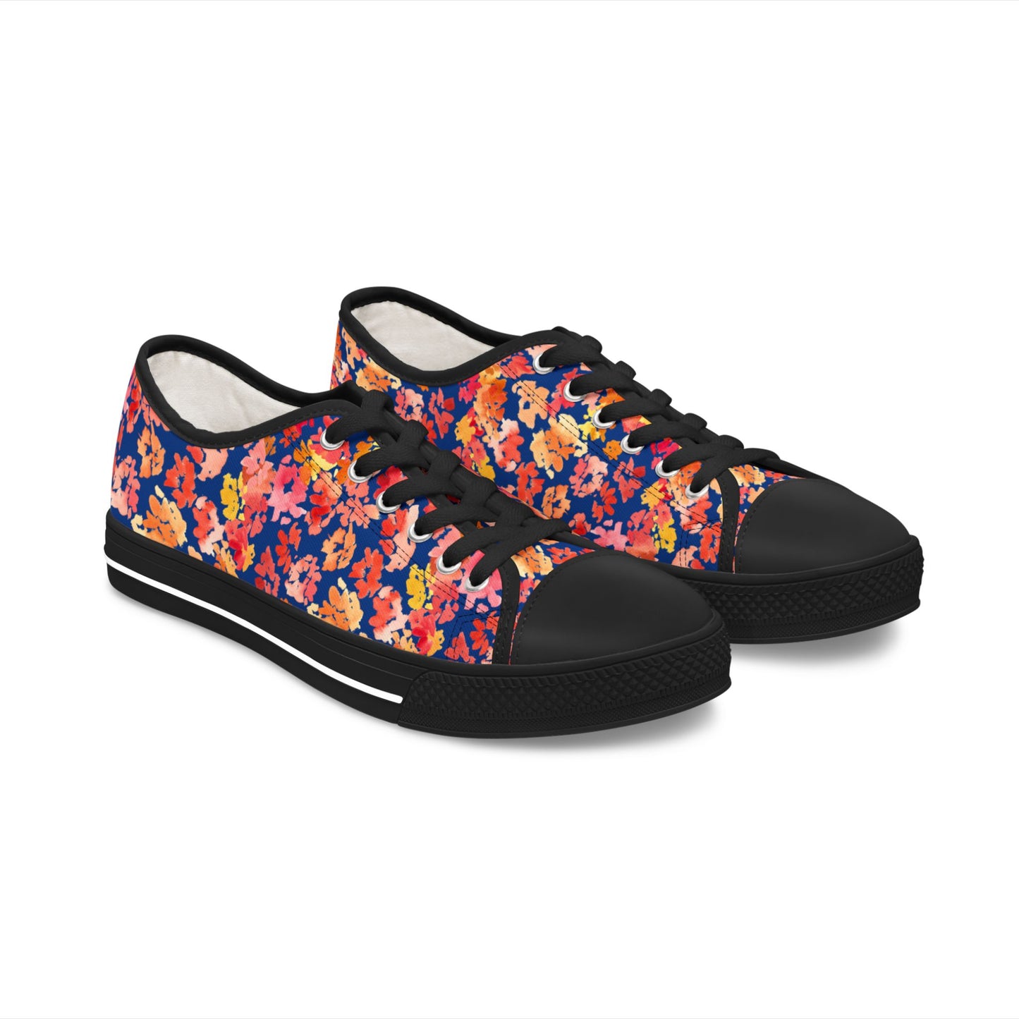 Watercolor Vibrant Posy Low Top Sneakers – Unique Casual Shoes for All | Style & Gift Idea - Brooke Zitting, LLC