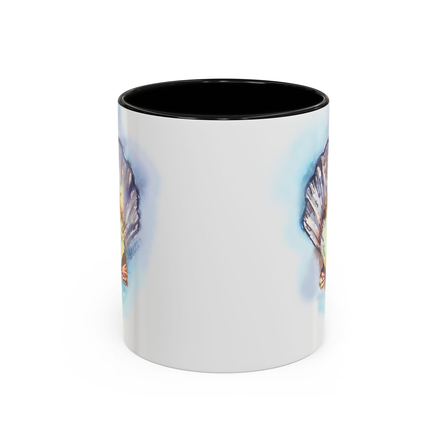 This Seashell Mug with Accent Color (11oz, 15 oz) - Brooke Zitting, LLC