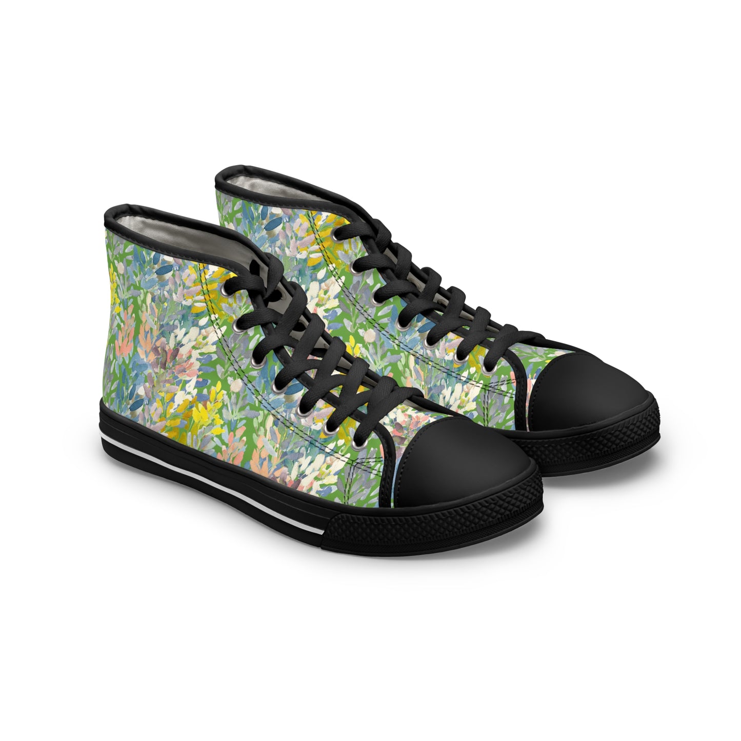 Colorful Petal Parade High Top Sneakers with Floral Design – Stylish Shoes for All | Unique Gift Idea - Brooke Zitting, LLC