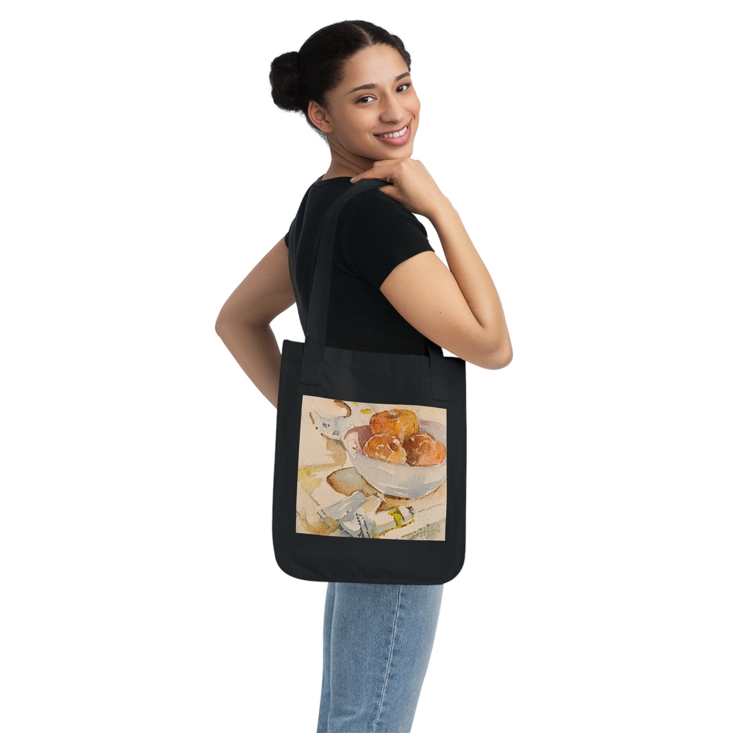 Artist's Table Watercolor Design Organic Canvas Tote – Eco-Friendly, Watercolor Fine Art, Reusable Bag for Art Lovers - Brooke Zitting, LLC