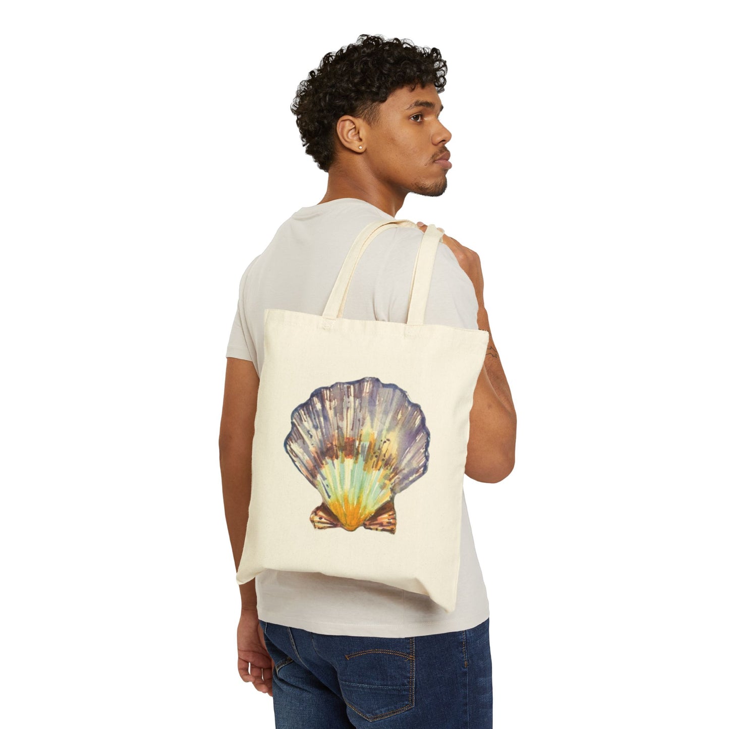 Seashell Cotton Canvas Tote – Eco-Friendly Beach & Shopping Bag for Ocean Lovers - Brooke Zitting, LLC