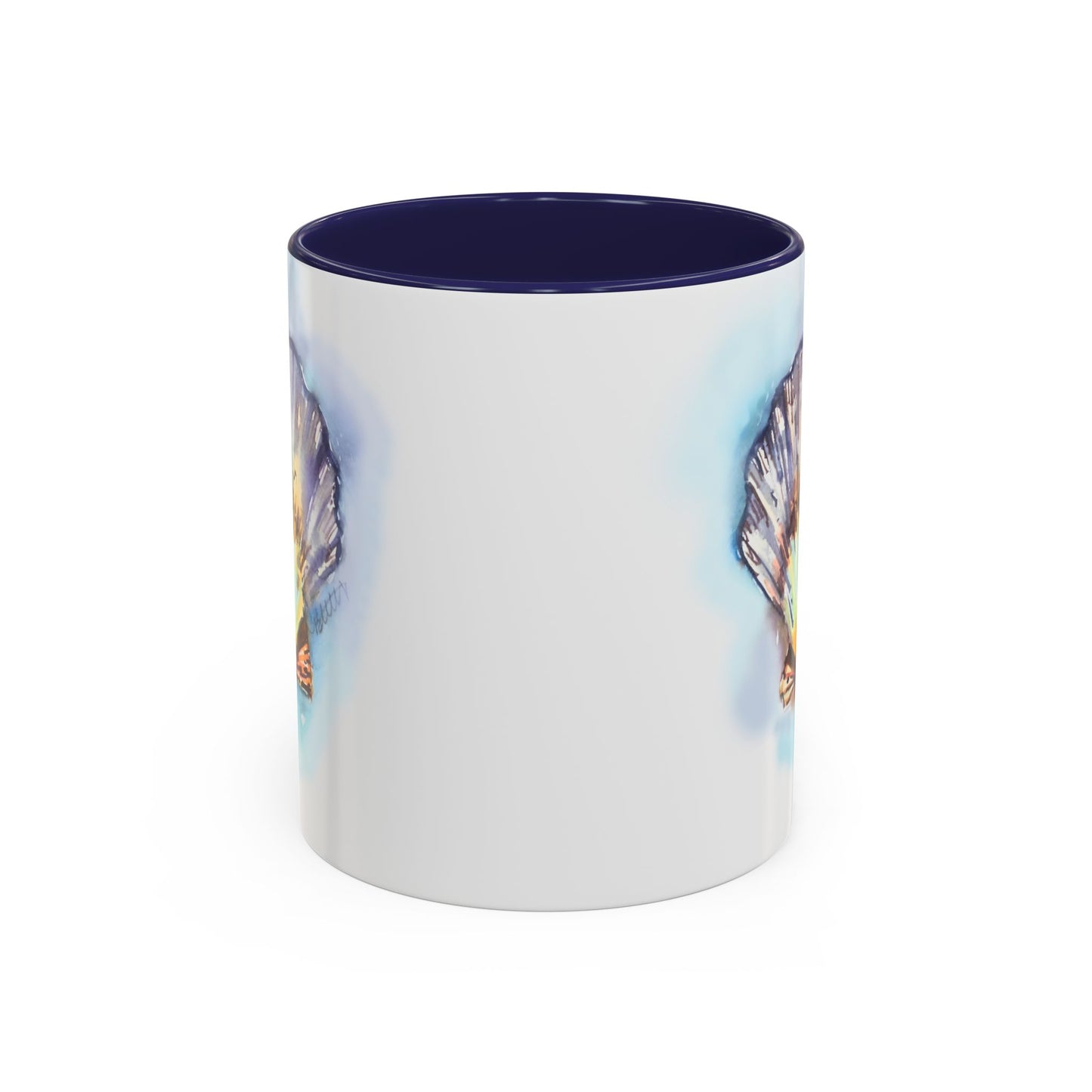 This Seashell Mug with Accent Color (11oz, 15 oz) - Brooke Zitting, LLC