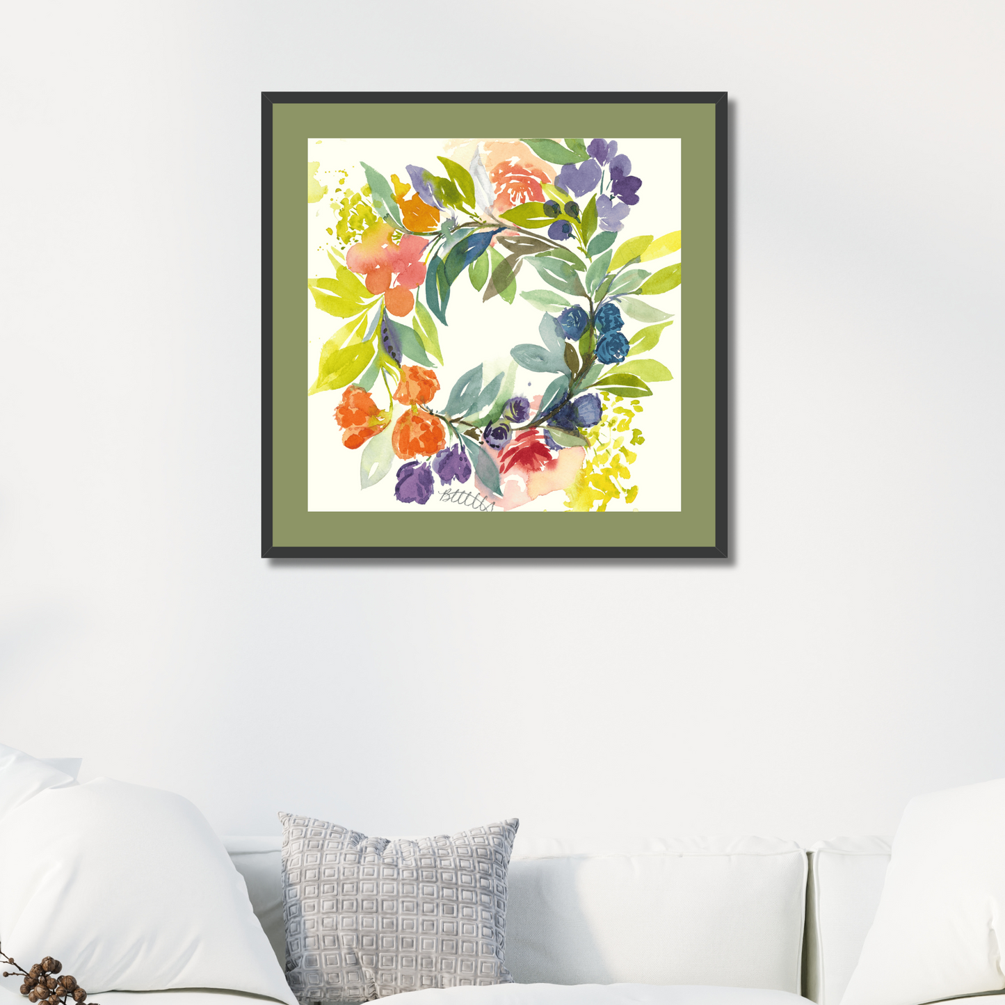 Floral Blooms Wreath, The Fine Art Print - Brooke Zitting, LLC