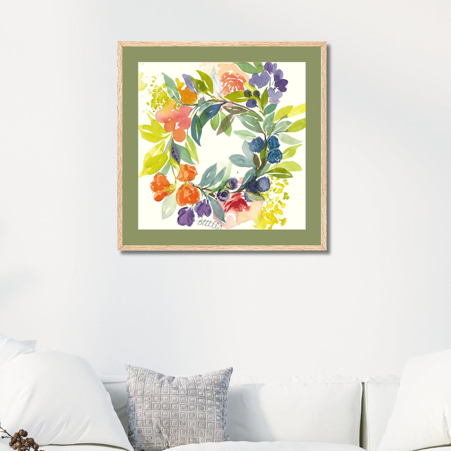 Floral Blooms Wreath, The Fine Art Print - Brooke Zitting, LLC