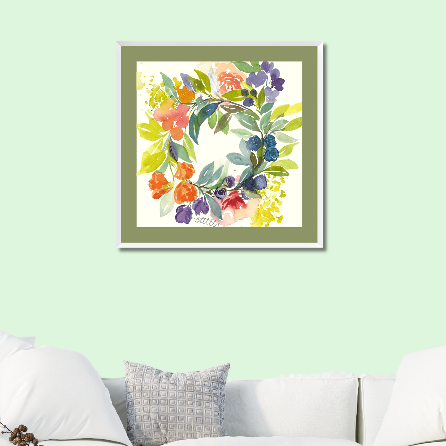 Floral Blooms Wreath, The Fine Art Print - Brooke Zitting, LLC