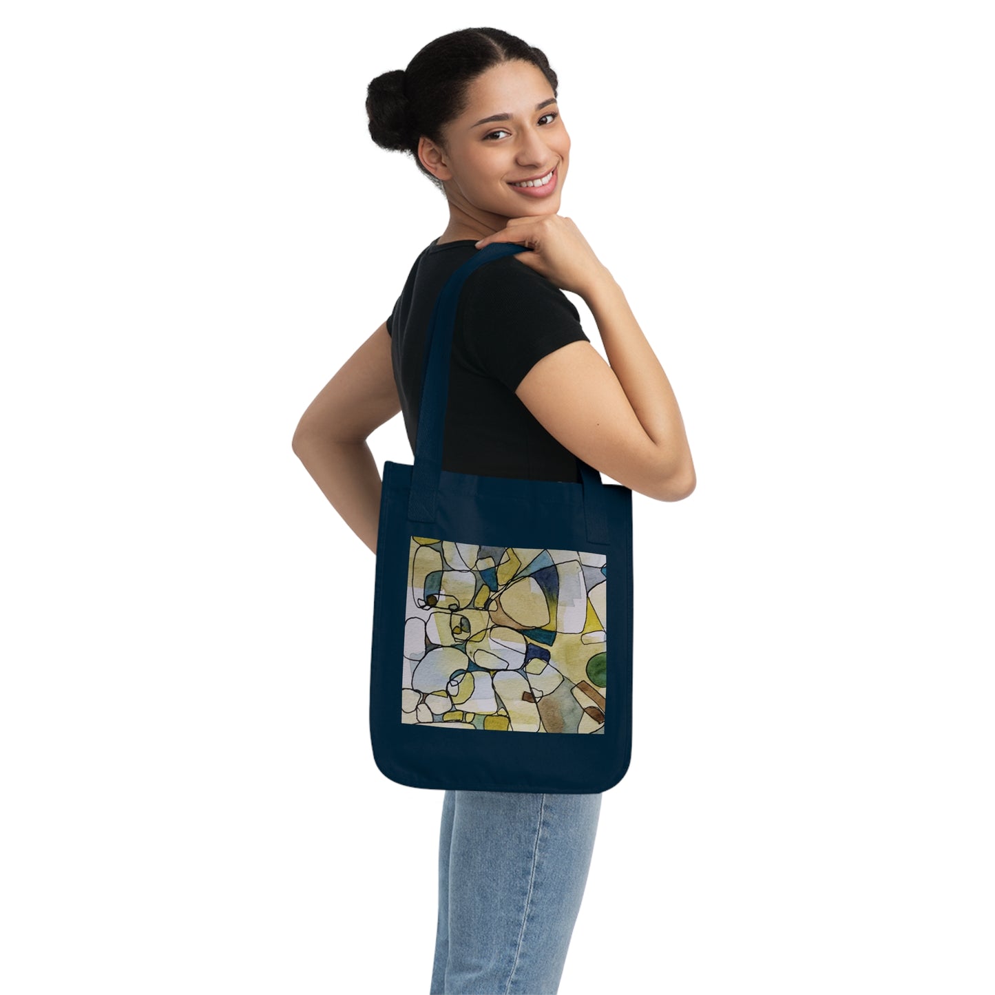 Fragmented Whisper Watercolor Design Organic Canvas Tote – Eco-Friendly, Watercolor Fine Art, Reusable Bag for Art Lovers - Brooke Zitting, LLC