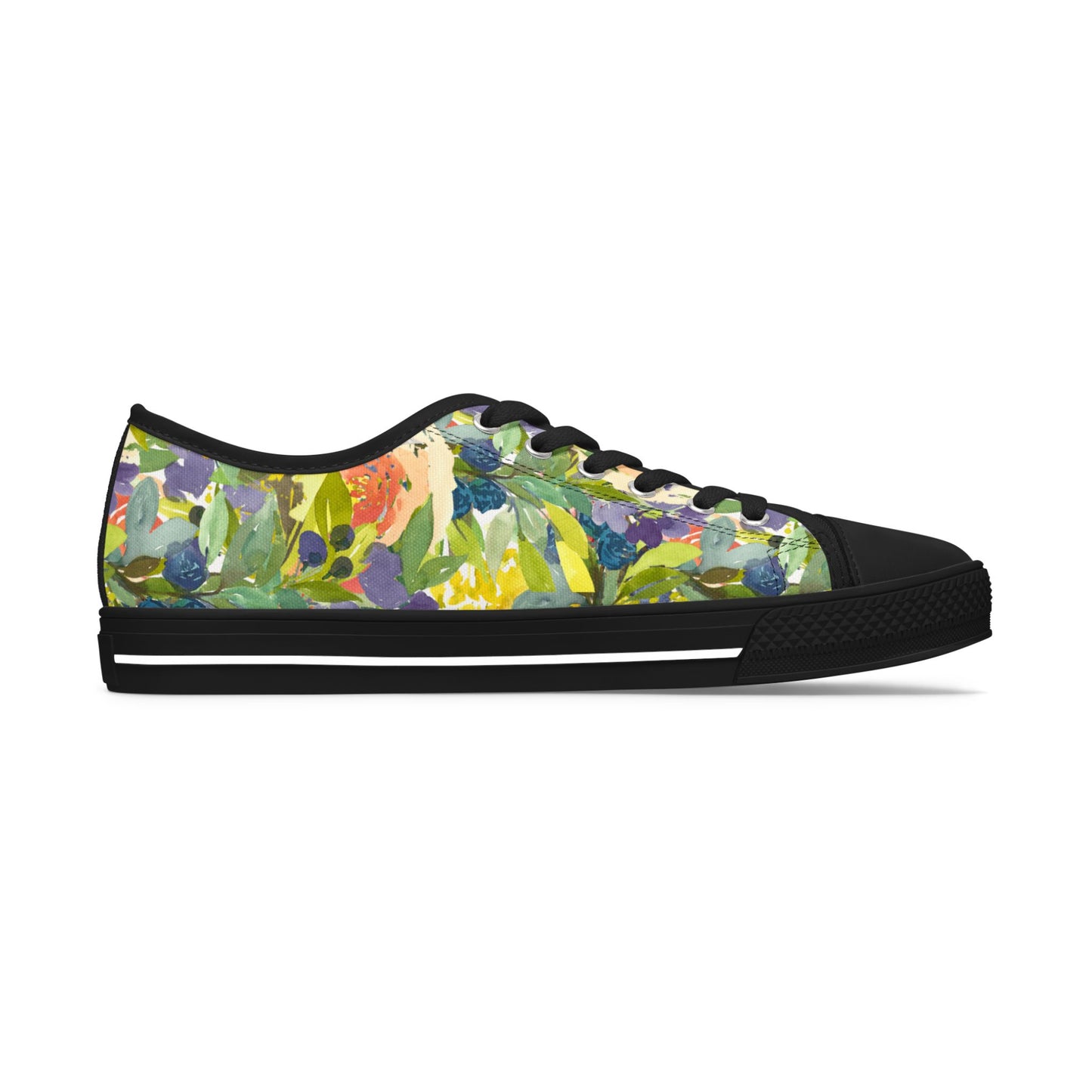 Watercolor Expressive Floral Wreath Low Top Sneakers – Stylish Shoes for All | Unique Gift Idea - Brooke Zitting, LLC