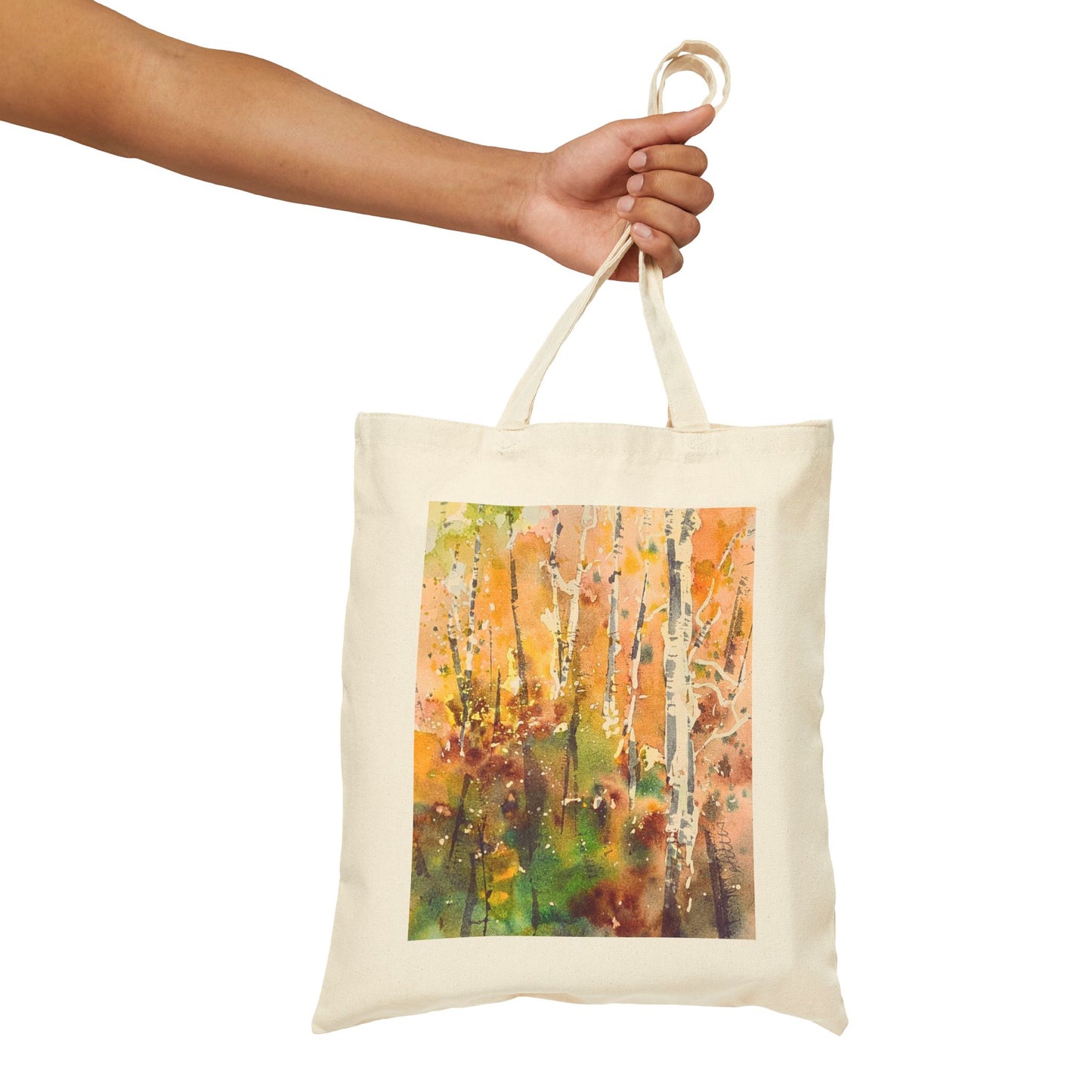 Autumn’s Gentle Haze Cotton Canvas Tote – Eco-Friendly Beach & Shopping Bag for Ocean Lovers
