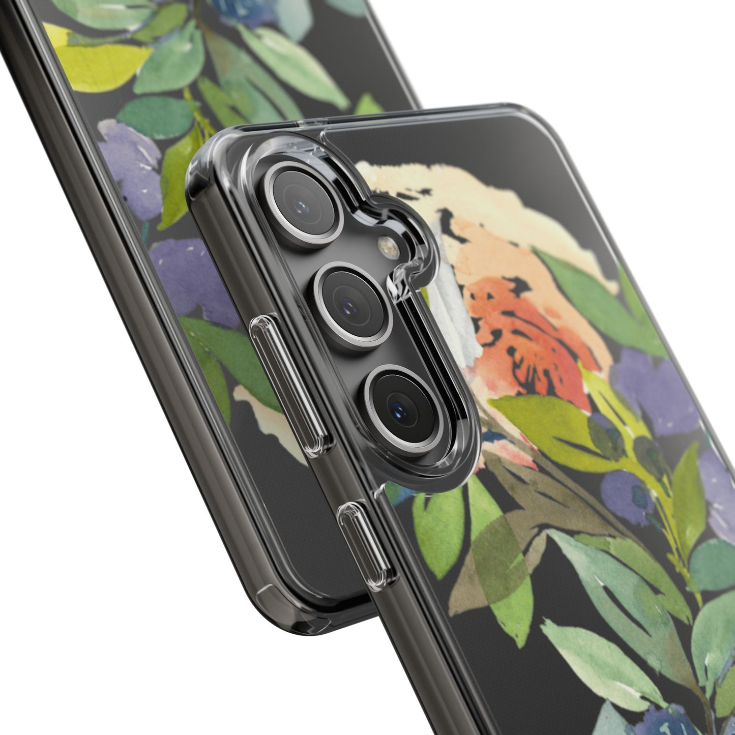 Watercolor Floral Blooms Wreath Clear Phone Case Design - Brooke Zitting, LLC