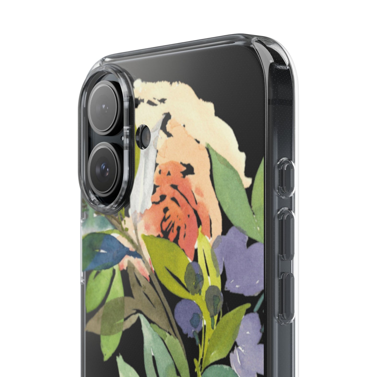 Watercolor Floral Blooms Wreath Clear Phone Case Design - Brooke Zitting, LLC