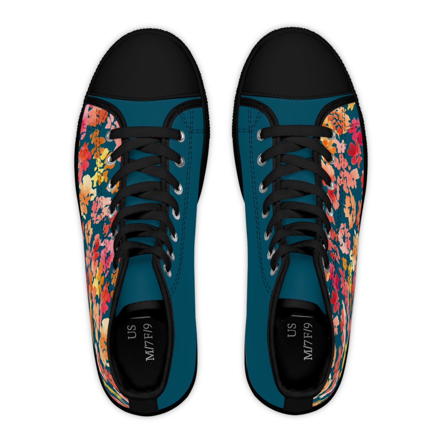 Trendy Color Block Posy High Top Sneakers with Floral Design – Stylish Shoes for All | Unique Gift Idea - Brooke Zitting, LLC