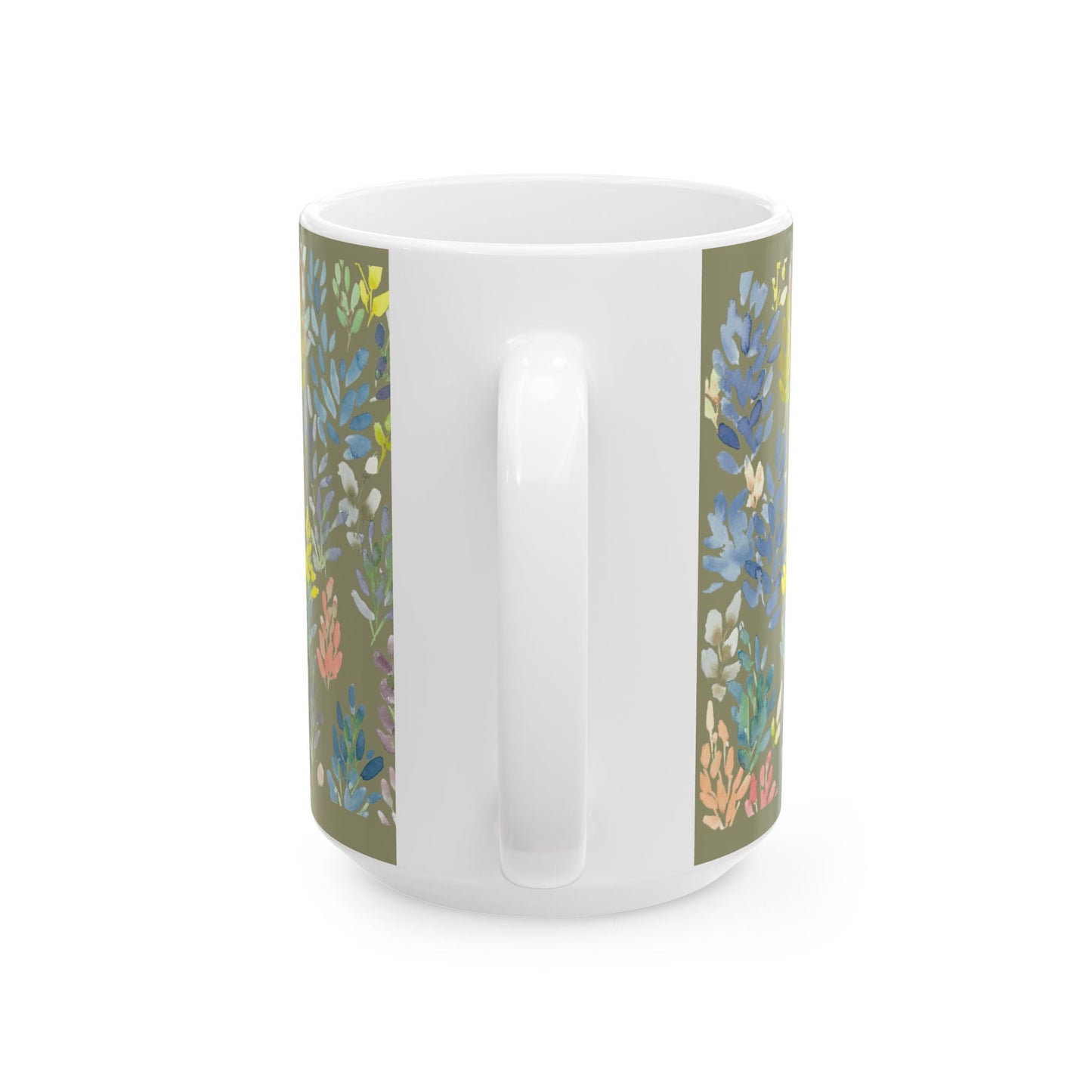 The Petal Parade Ceramic Mug in Sage Green - Perfect Gift (11oz, 15oz) - Brooke Zitting, LLC