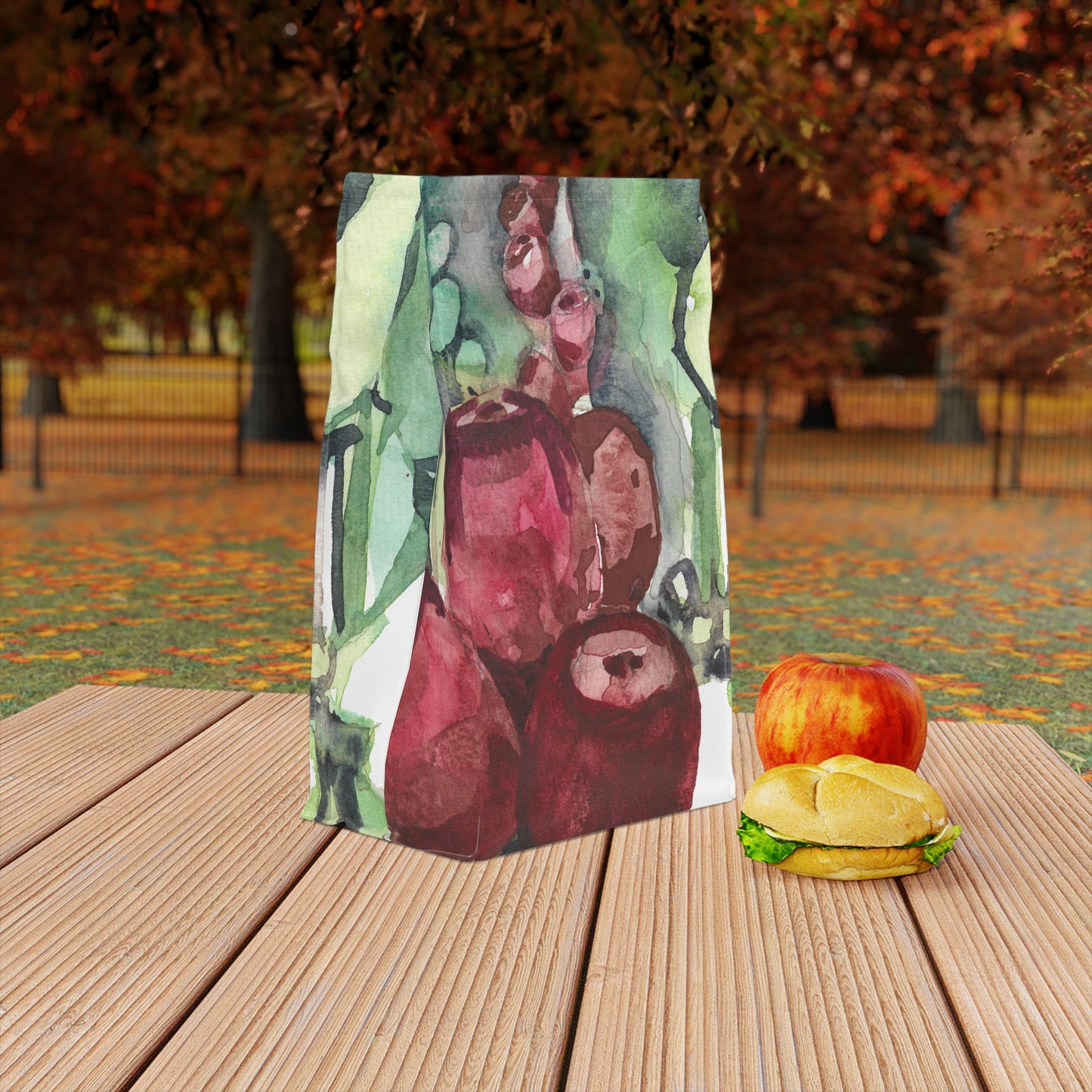 Prickly Pear Watercolor Design Lunch Bag – Insulated, Wipe-Clean, Eco-Friendly Tote for Daily Use - Brooke Zitting, LLC