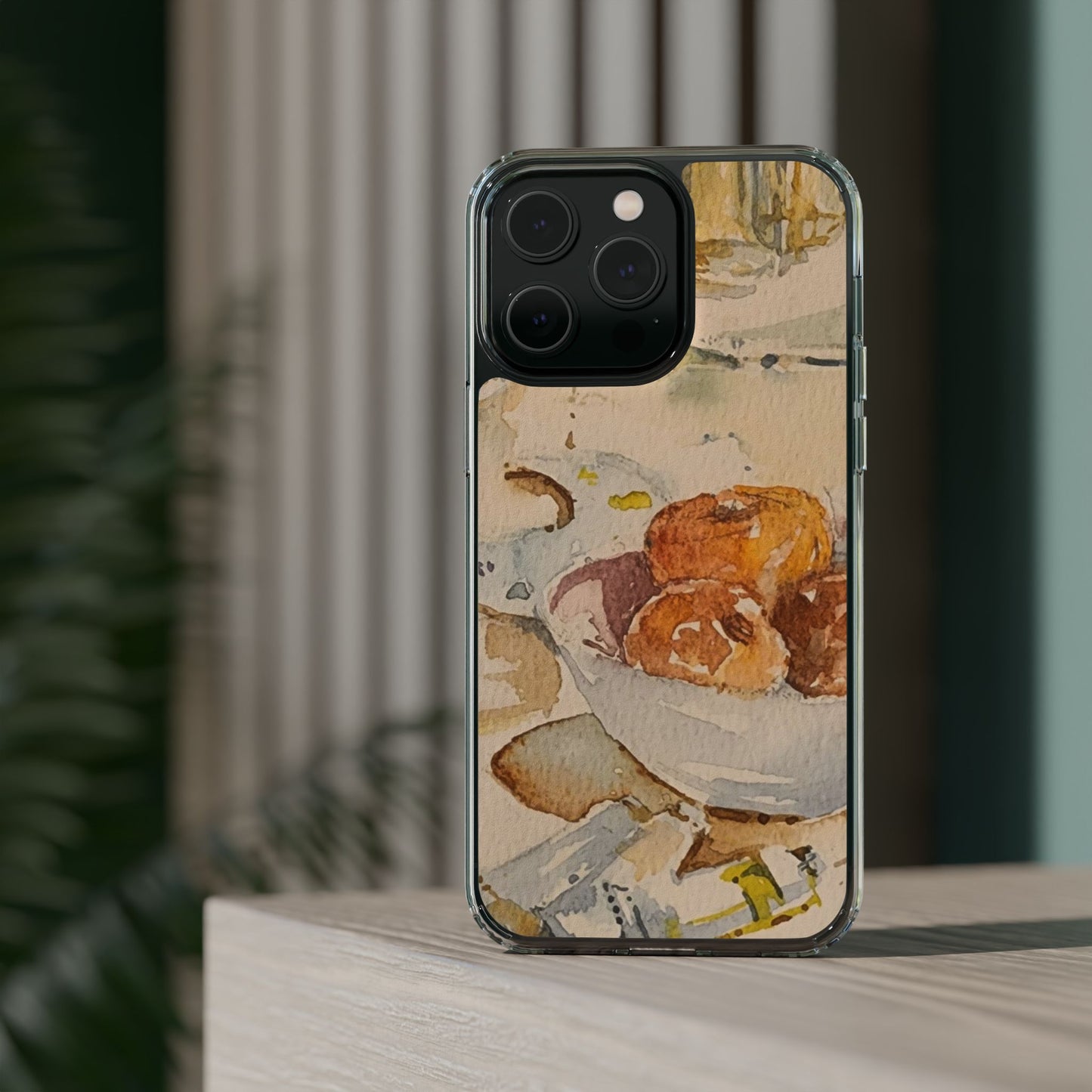 Watercolor Artist's Table Clear Phone Case - Brooke Zitting, LLC