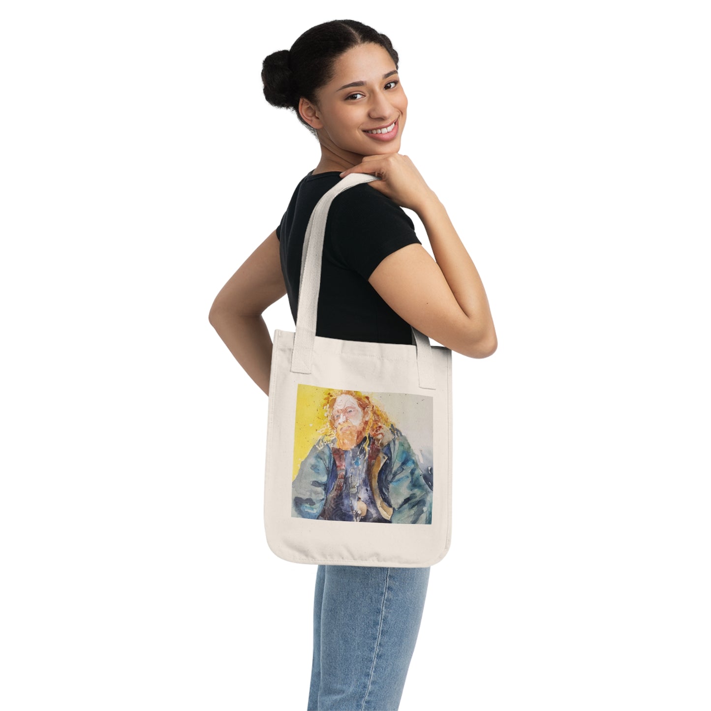 Soulshine Watercolor Design Organic Canvas Tote – Eco-Friendly, Watercolor Fine Art, Reusable Bag for Art Lovers - Brooke Zitting, LLC