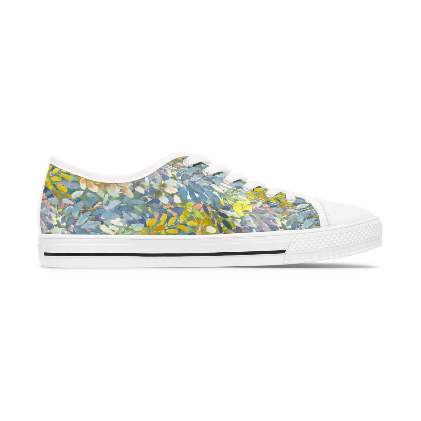 Watercolor Petal Parade with Accent Low Top Sneakers – Stylish Shoes for All | Unique Gift Idea - Brooke Zitting, LLC