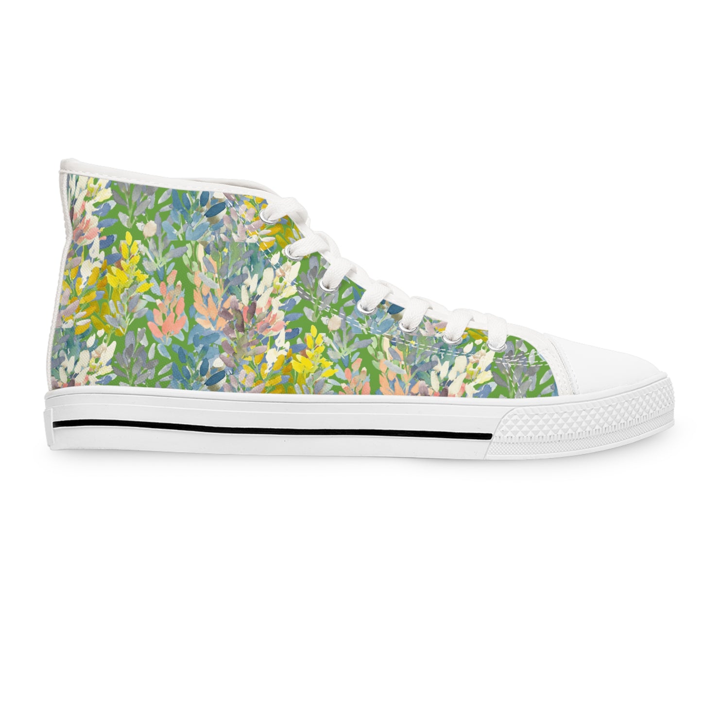 Colorful Petal Parade High Top Sneakers with Floral Design – Stylish Shoes for All | Unique Gift Idea - Brooke Zitting, LLC