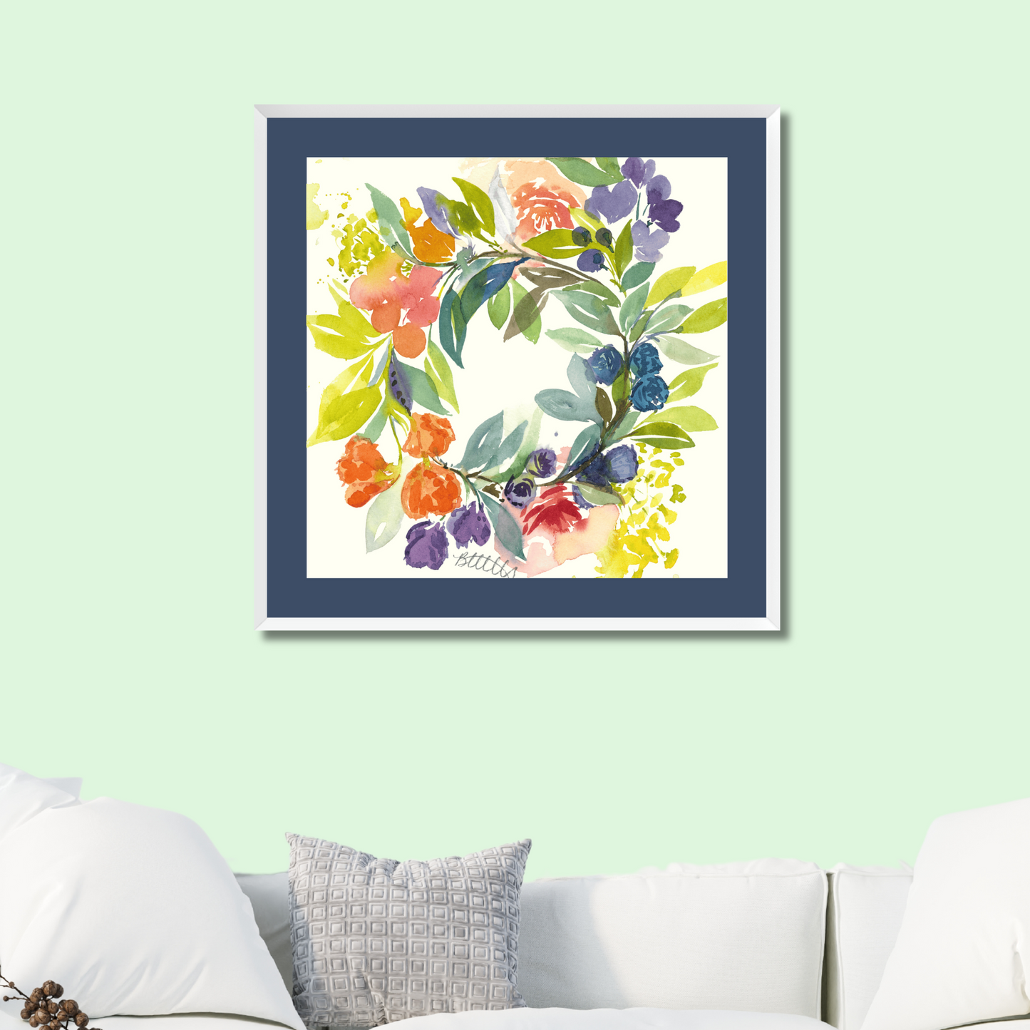 Floral Blooms Wreath, The Fine Art Print - Brooke Zitting, LLC