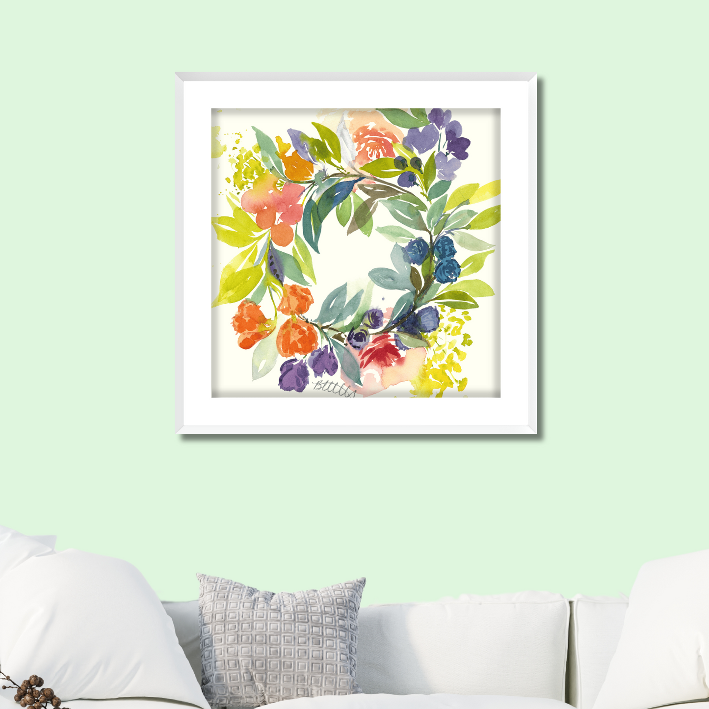 Floral Blooms Wreath, The Fine Art Print - Brooke Zitting, LLC