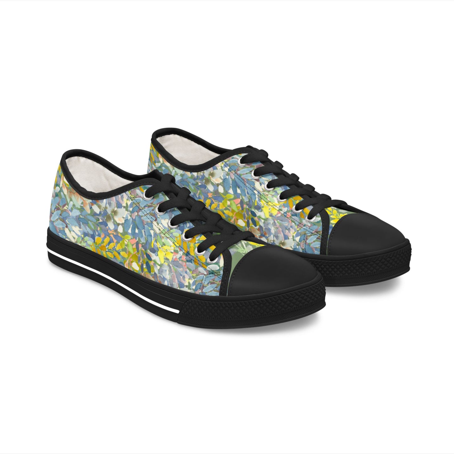Watercolor Petal Parade with Accent Low Top Sneakers – Stylish Shoes for All | Unique Gift Idea - Brooke Zitting, LLC