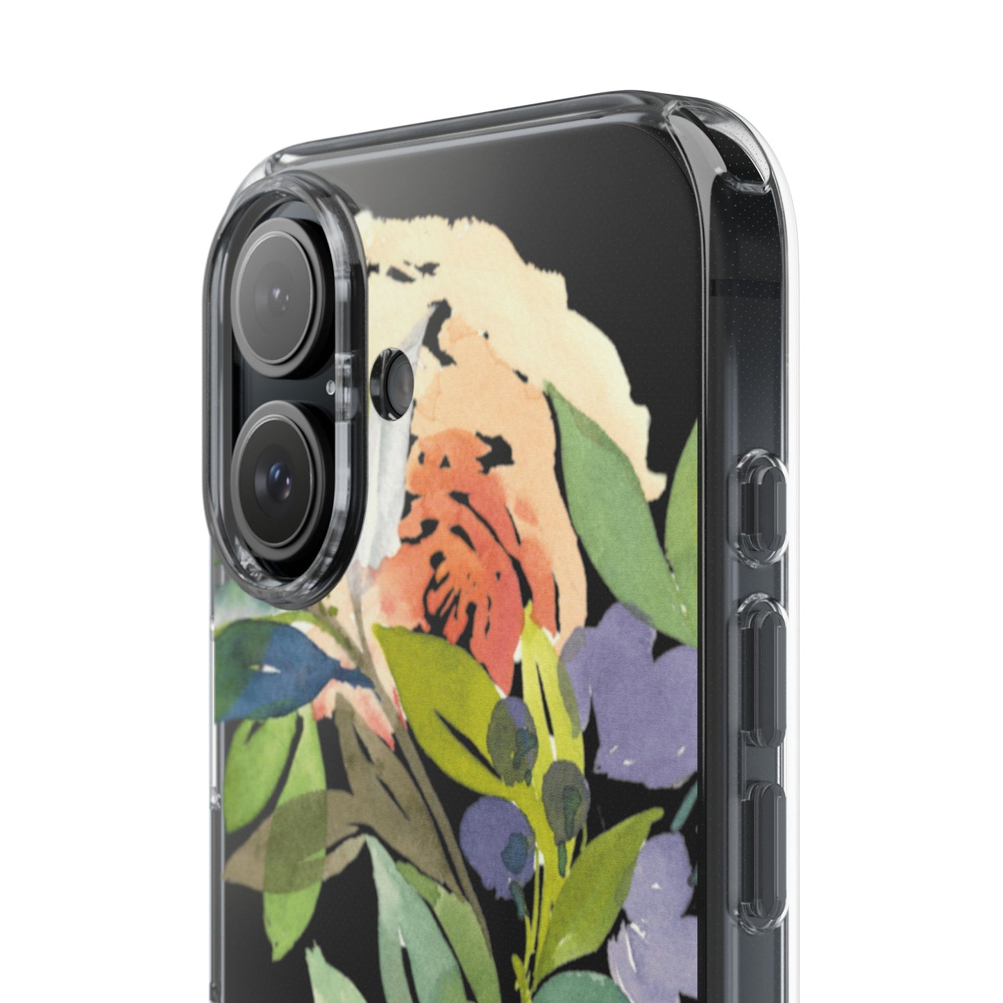 Watercolor Floral Blooms Wreath Clear Phone Case Design - Brooke Zitting, LLC